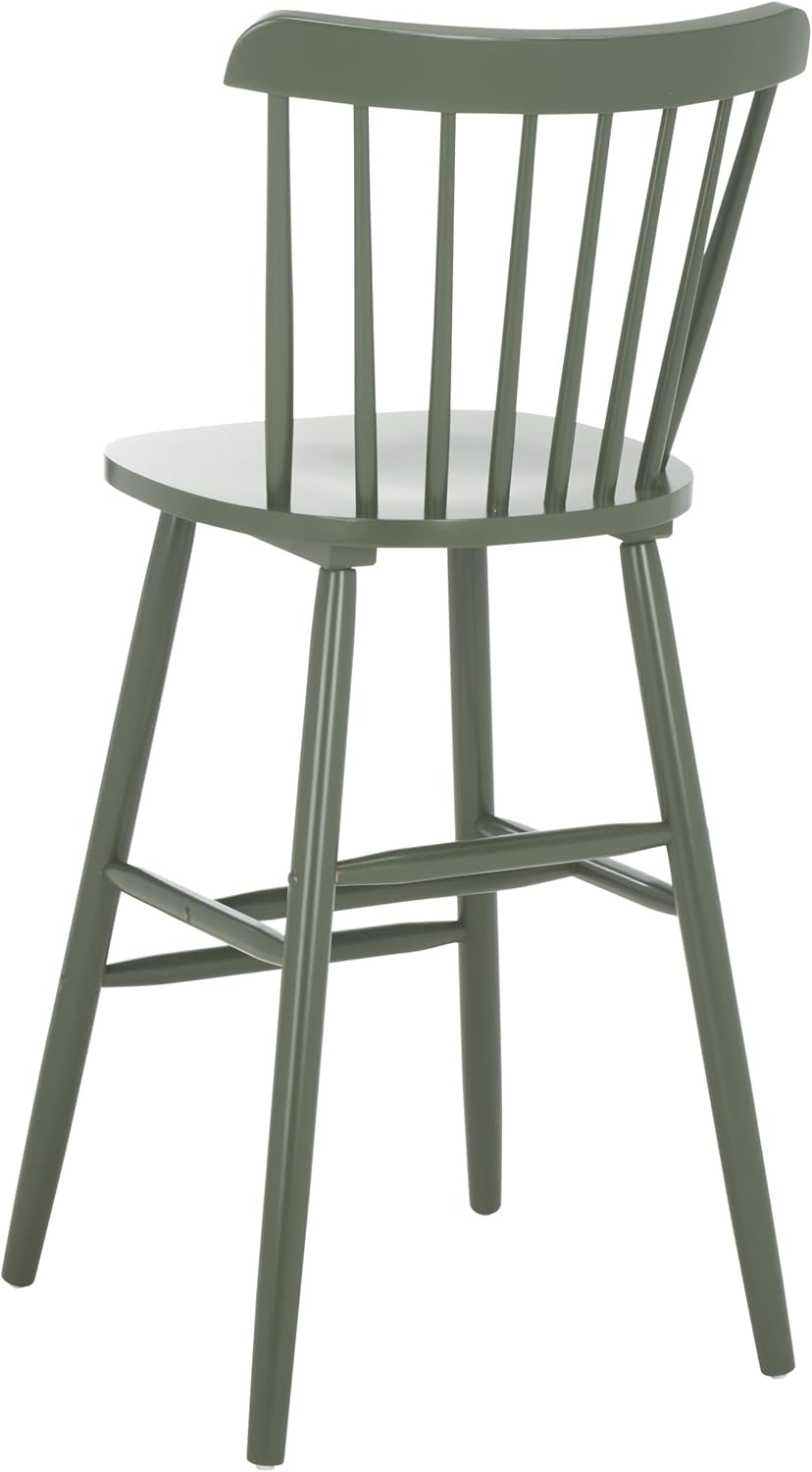 image:imageSAFAVIEH Furniture Galena Bar Stool Set of 2 Dusty Green Solid Wood Modern CleanLine Design Ideal for Kitchen Bar Area Dining Room 30 Seat Height BST8502FSET2Dusty Green