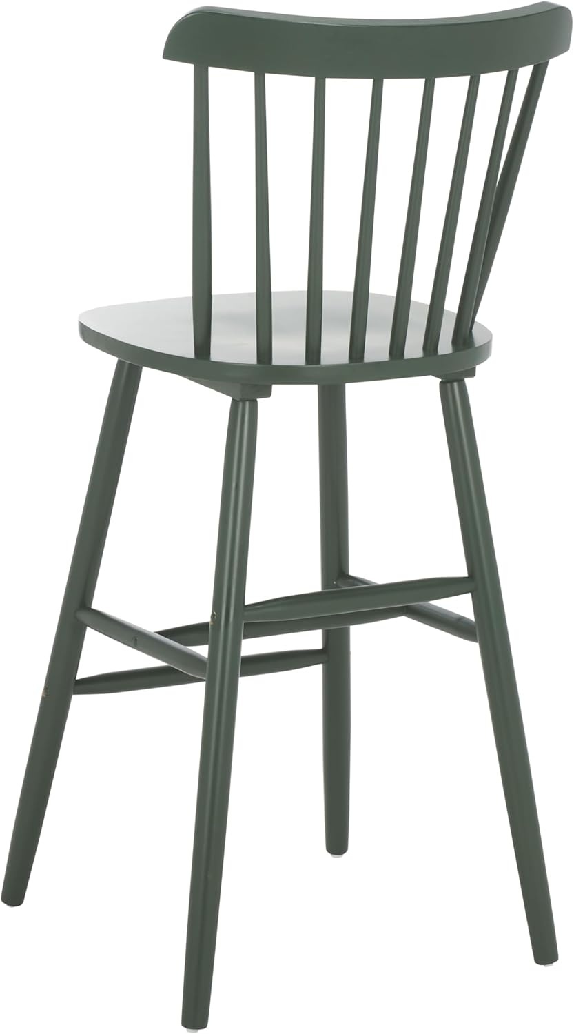 image:imageSAFAVIEH Furniture Galena Bar Stool Set of 2 Dusty Green Solid Wood Modern CleanLine Design Ideal for Kitchen Bar Area Dining Room 30 Seat Height BST8502FSET2Garden Green