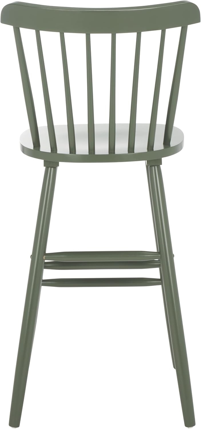 image:imageSAFAVIEH Furniture Galena Bar Stool Set of 2 Dusty Green Solid Wood Modern CleanLine Design Ideal for Kitchen Bar Area Dining Room 30 Seat Height BST8502FSET2Dusty Green
