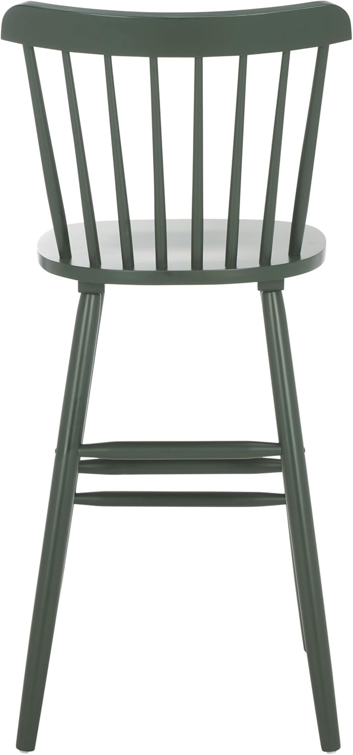 image:imageSAFAVIEH Furniture Galena Bar Stool Set of 2 Dusty Green Solid Wood Modern CleanLine Design Ideal for Kitchen Bar Area Dining Room 30 Seat Height BST8502FSET2Garden Green