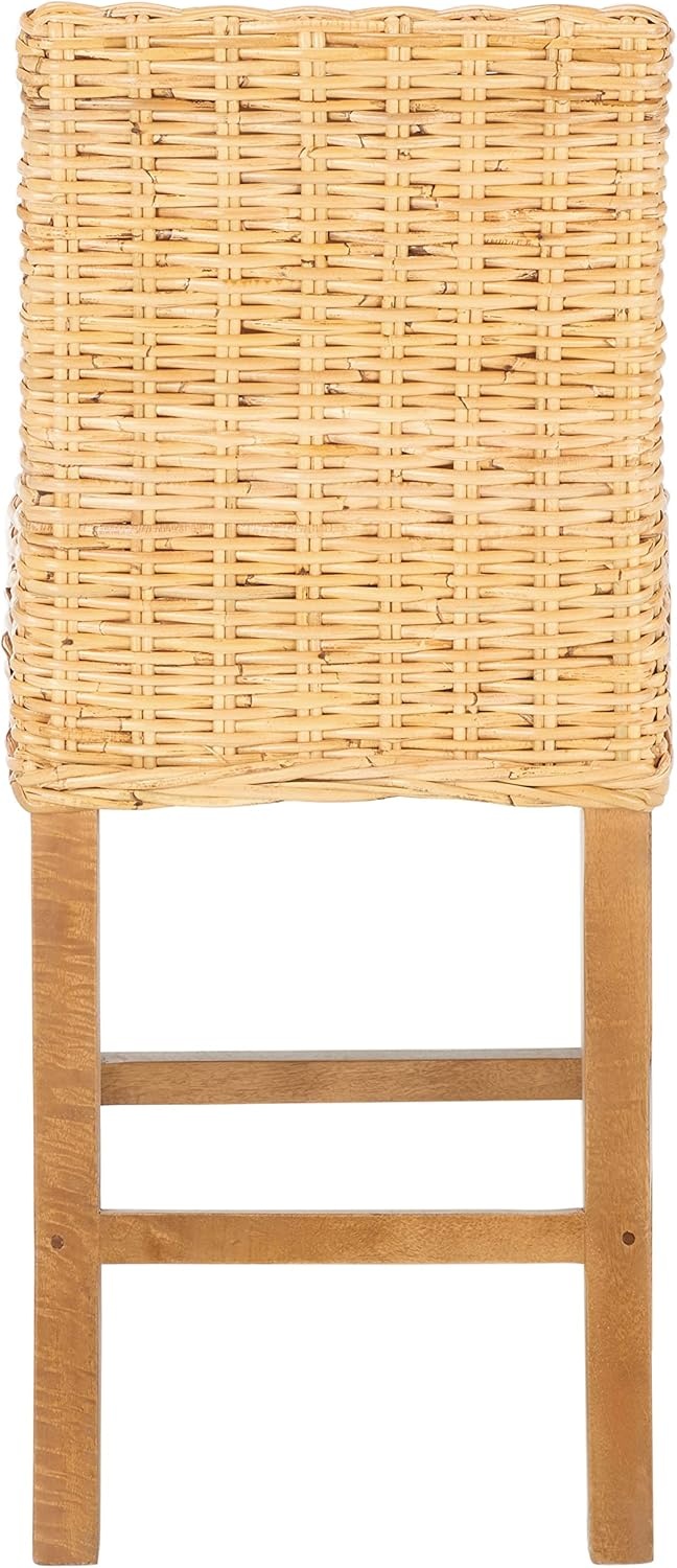image:imageSAFAVIEH Furniture Tobie Rattan Counter Stool 2362 Seat Height WhiteWashed Mango Wood Coastal RattanSeat Design Ideal for Kitchen Bar Area Dining Room Fully Assembled BST6501CNatural Natural