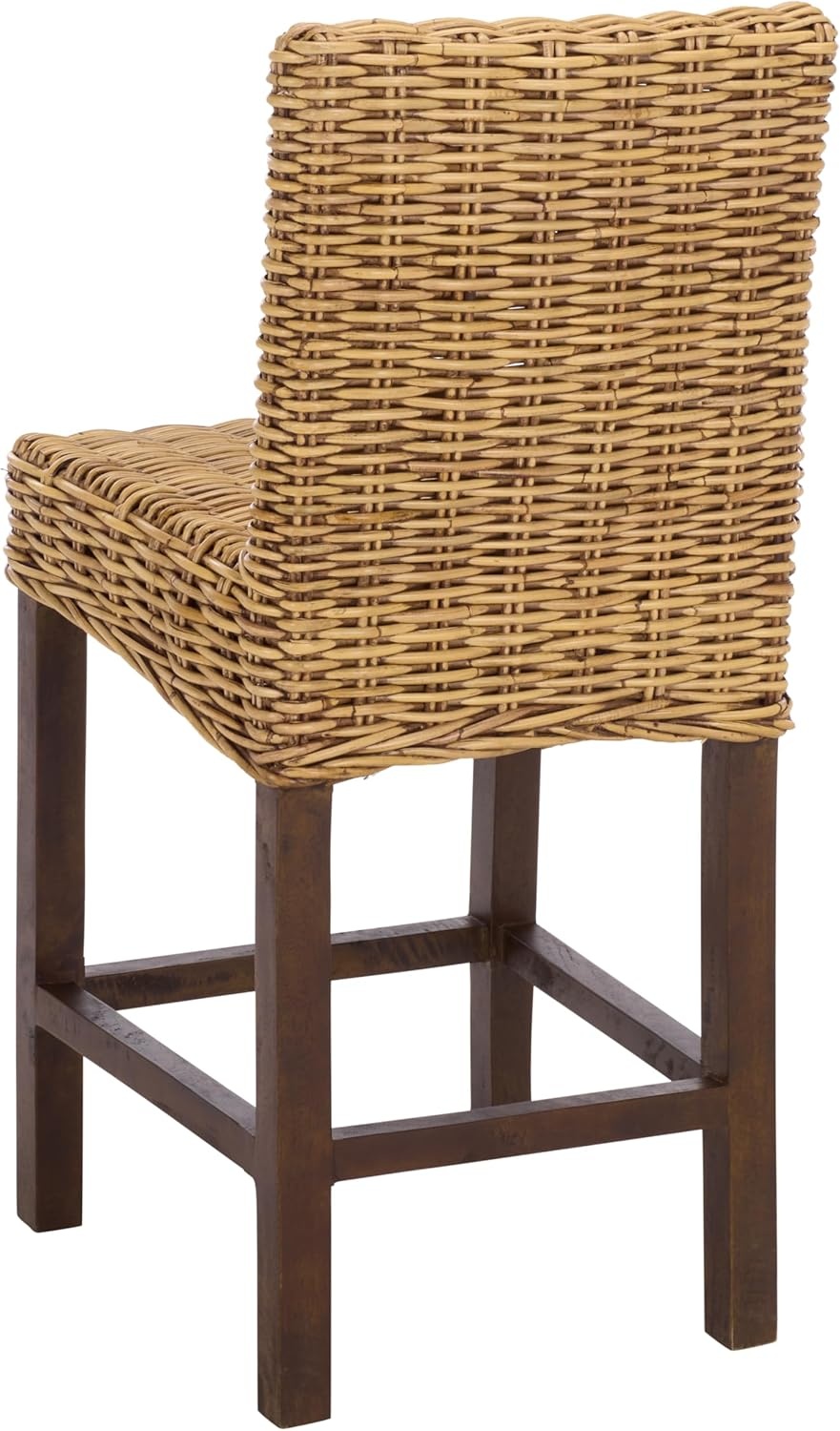 image:imageSAFAVIEH Furniture Tobie Rattan Counter Stool 2362 Seat Height WhiteWashed Mango Wood Coastal RattanSeat Design Ideal for Kitchen Bar Area Dining Room Fully Assembled BST6501CHoney Brown Wash