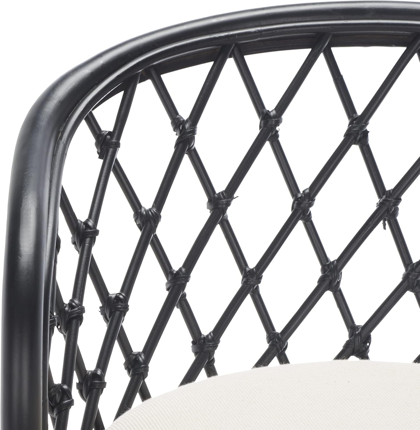 image:imageSAFAVIEH Furniture Yuta Rattan Swivel Counter Stool 2382 Seat Height White amp Natural Mango Wood Coastal Rattan Design Ideal for Kitchen Bar Area Fully Assembled BST6504AWhiteBlack