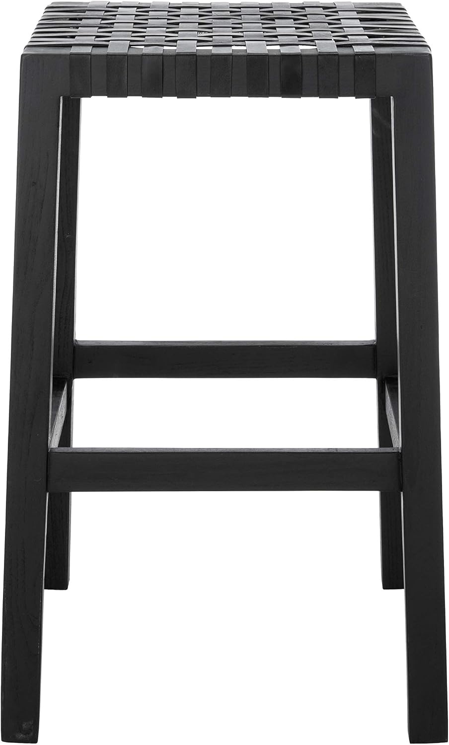image:imageSAFAVIEH Home Capri Brown Wood and Leather 27inch Counter StoolBlack Black