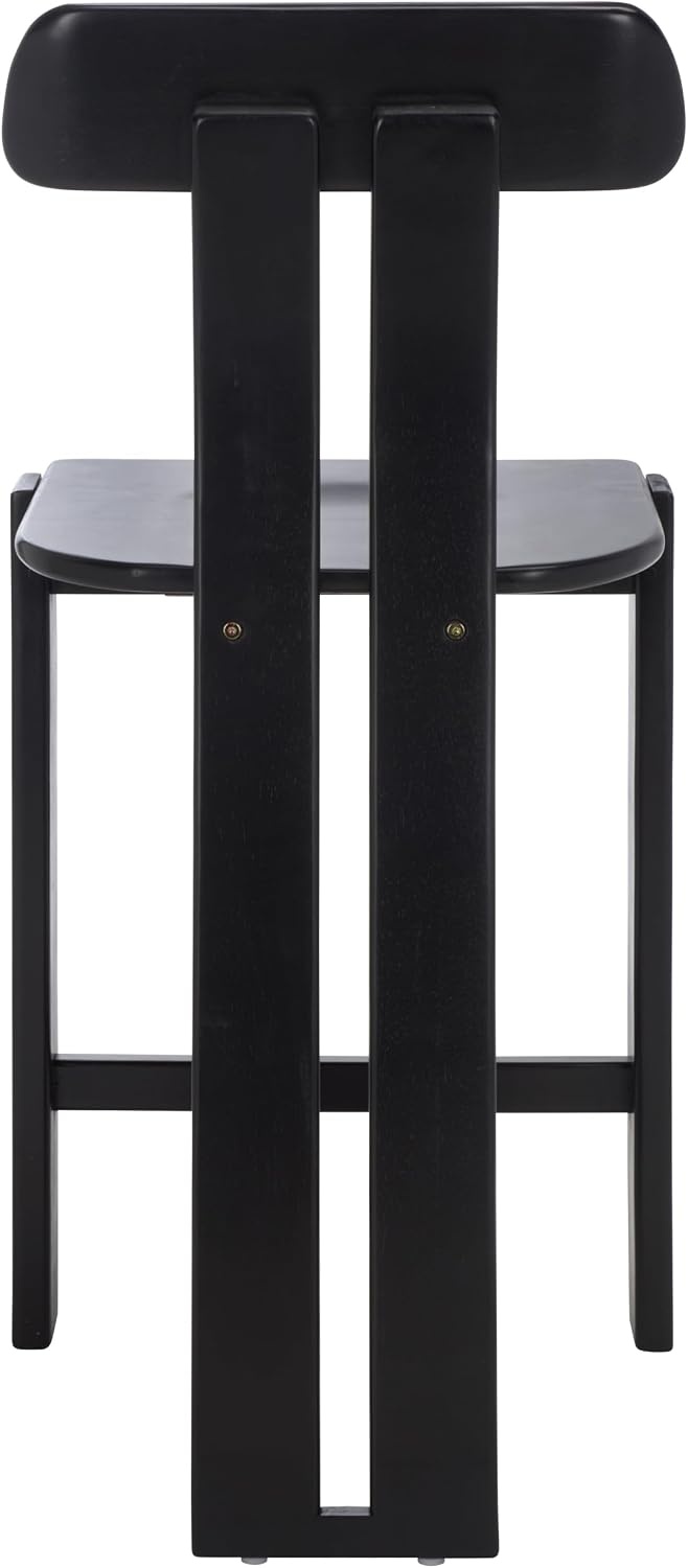 image:imageSAFAVIEH Home Collection Cayde Modern Counter Stool 27inch Seat Height Black Solid Wood Frame BST8801CBlack
