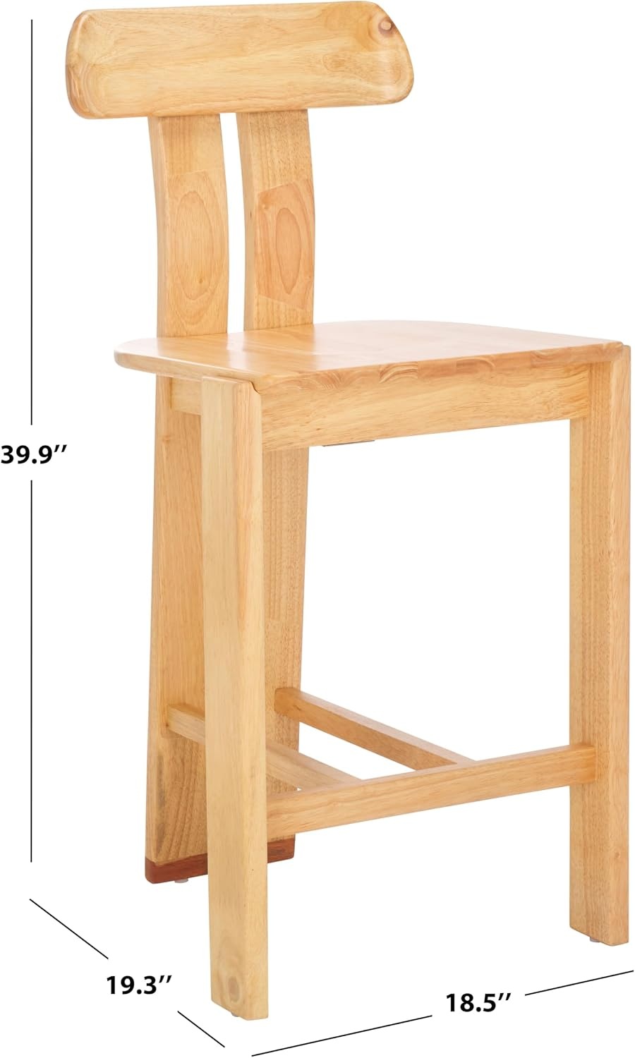 image:imageSAFAVIEH Home Collection Cayde Modern Counter Stool 27inch Seat Height Black Solid Wood Frame BST8801CLight Blonde