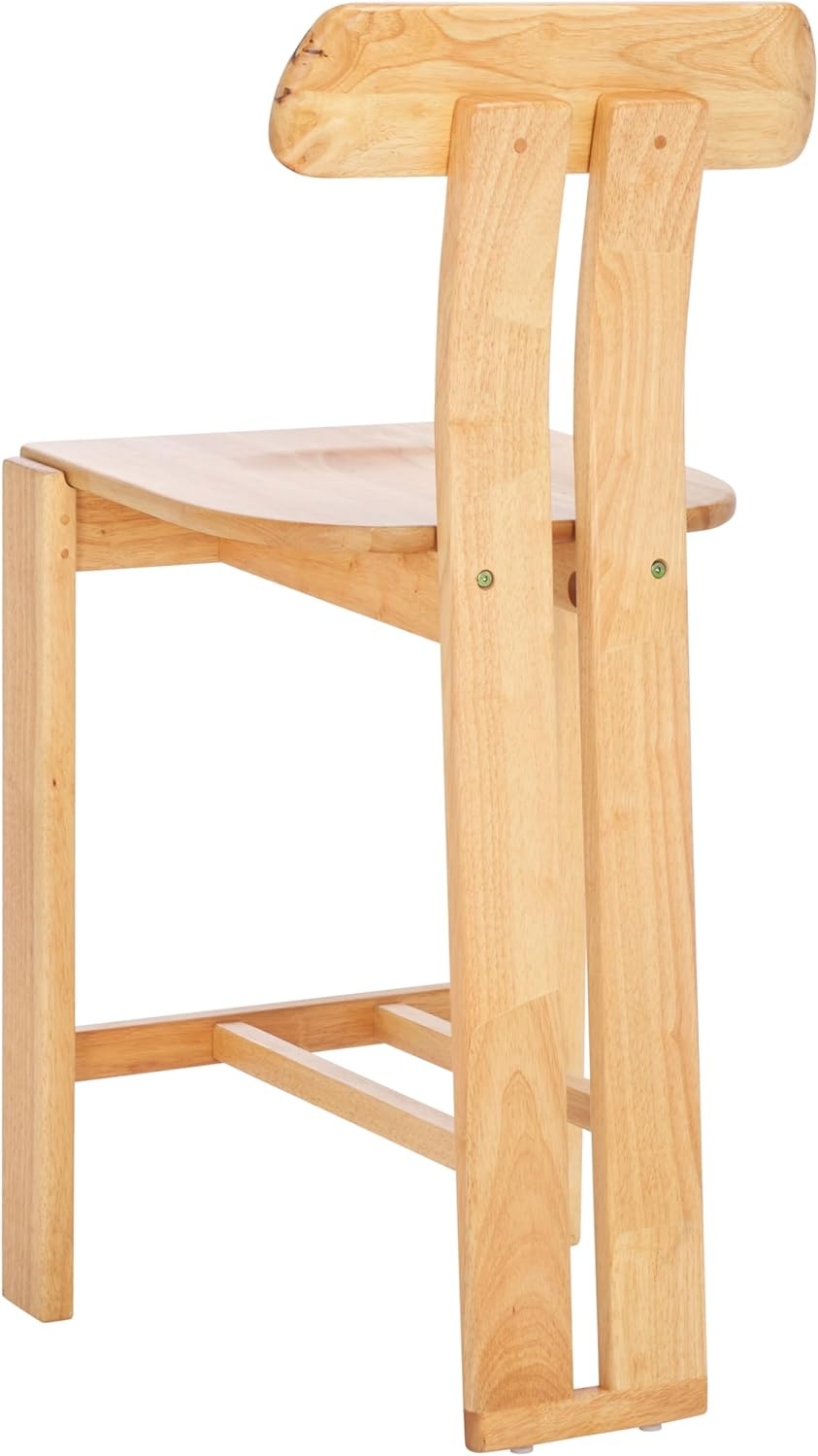 image:imageSAFAVIEH Home Collection Cayde Modern Counter Stool 27inch Seat Height Black Solid Wood Frame BST8801CLight Blonde