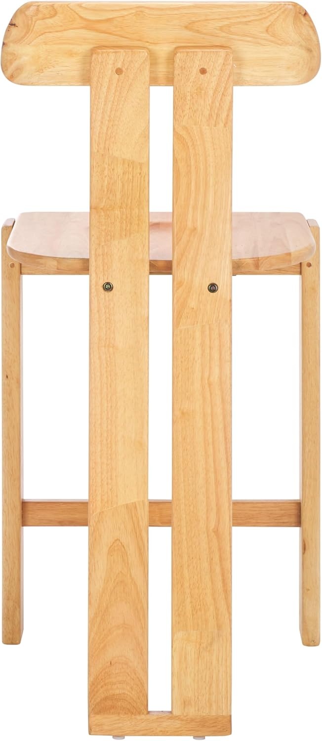 image:imageSAFAVIEH Home Collection Cayde Modern Counter Stool 27inch Seat Height Black Solid Wood Frame BST8801CLight Blonde