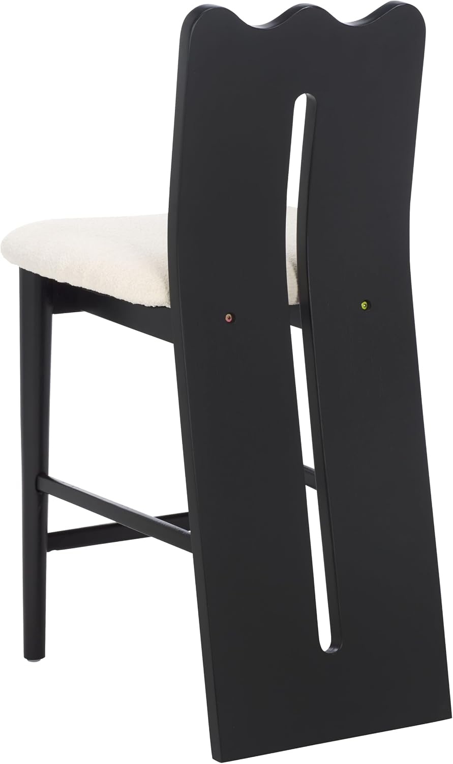 image:imageSAFAVIEH Home Collection Kieran Modern Counter Stool 25inch Seat Height Cream Boucle Seat amp Black Solid Wood Frame BST8803ACremeBlack