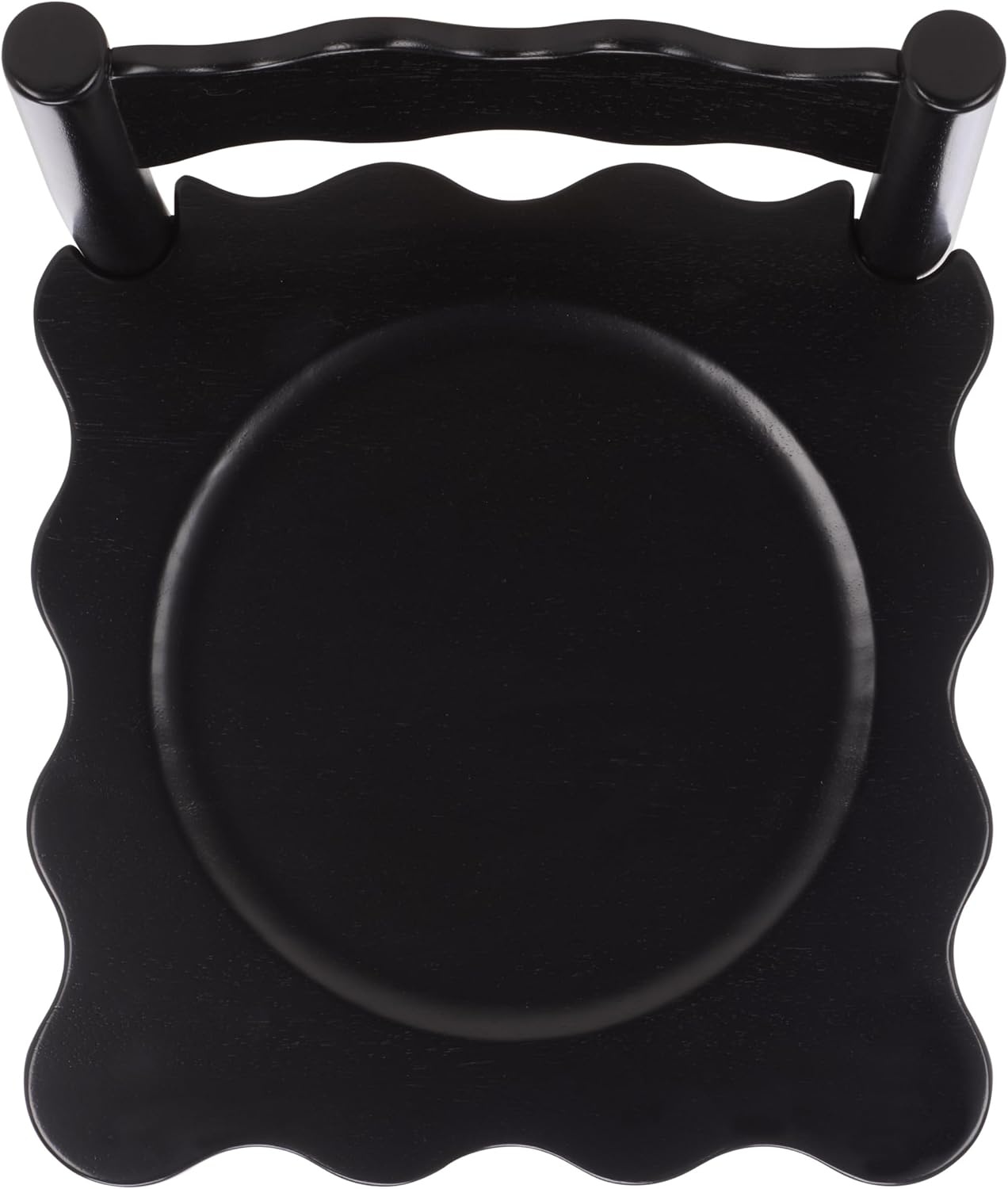 image:imageSAFAVIEH Home Collection Nolly Black Solid Wood Counter Chair ScallopBack Farmhouse Kitchen Seating BST9212B