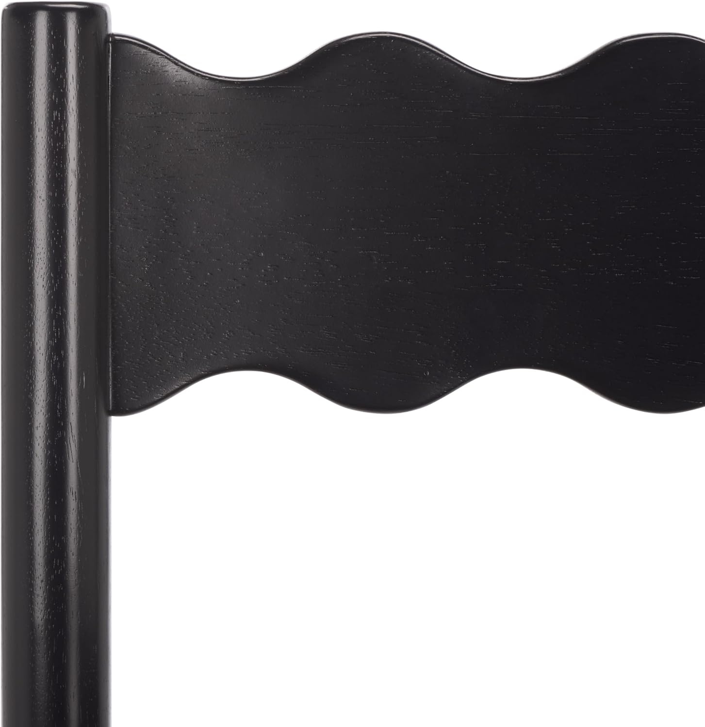 image:imageSAFAVIEH Home Collection Nolly Black Solid Wood Counter Chair ScallopBack Farmhouse Kitchen Seating BST9212B