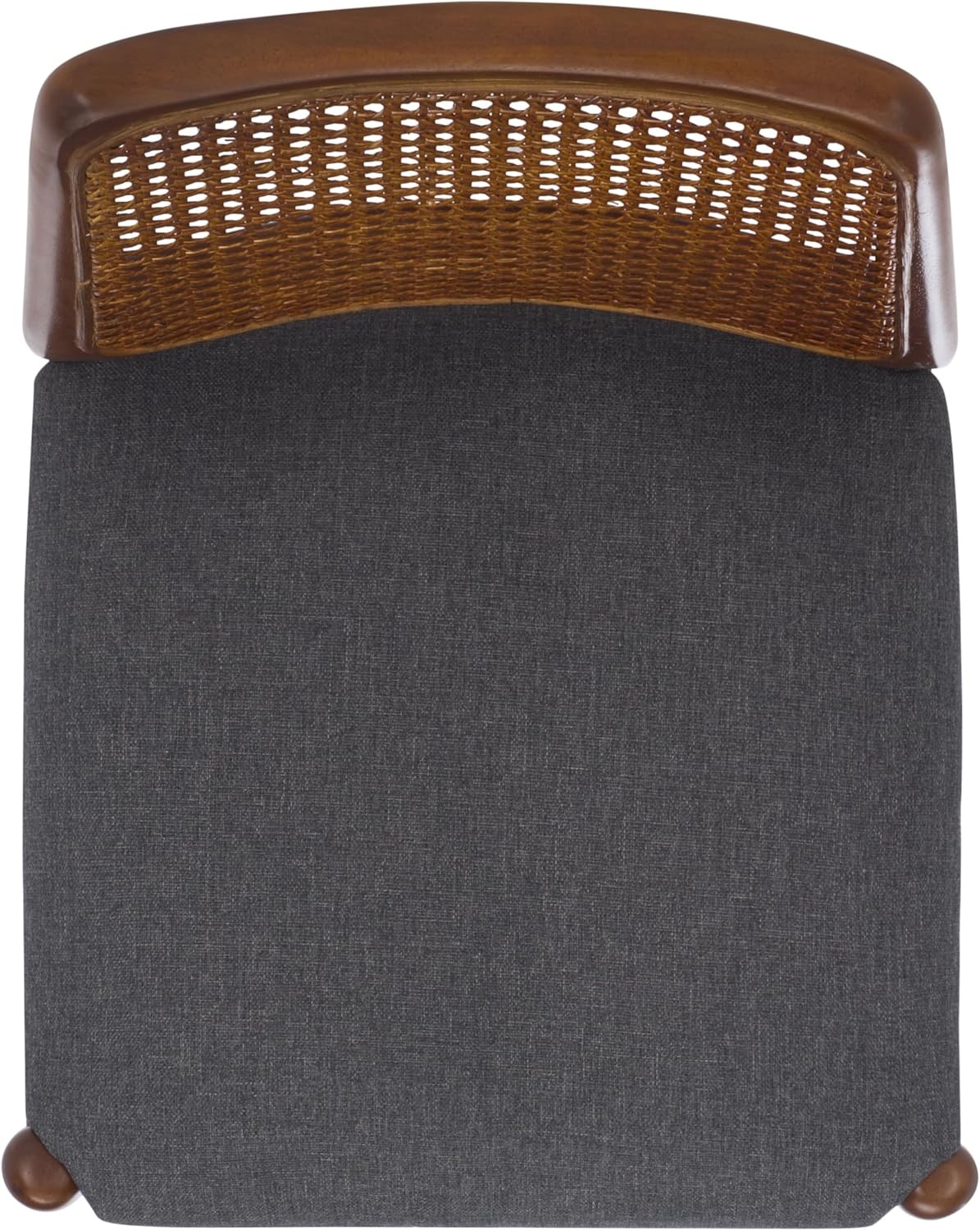 image:imageSAFAVIEH Home Collection Reinhardt Counter Stool 27inch Seat Height Walnut Brown Solid Wood Frame amp Grey Seat with Rattan Back BST8800BGreyWalnut