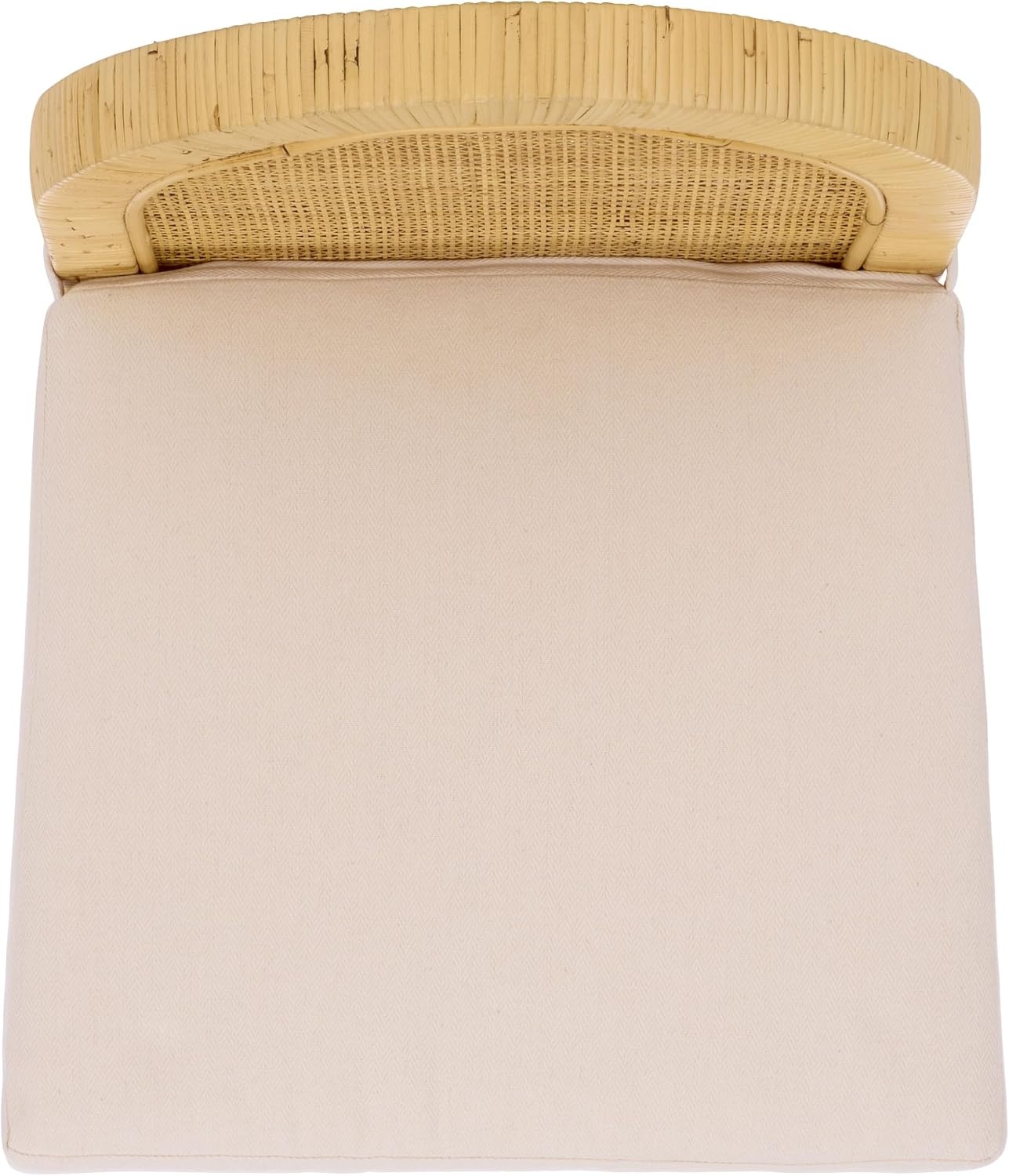 image:imageSAFAVIEH Home Collection Tojo Cane Rounded Back Counter Stool Natural Wood with White Cushion Fully Assembled BST6507ANaturalWhite