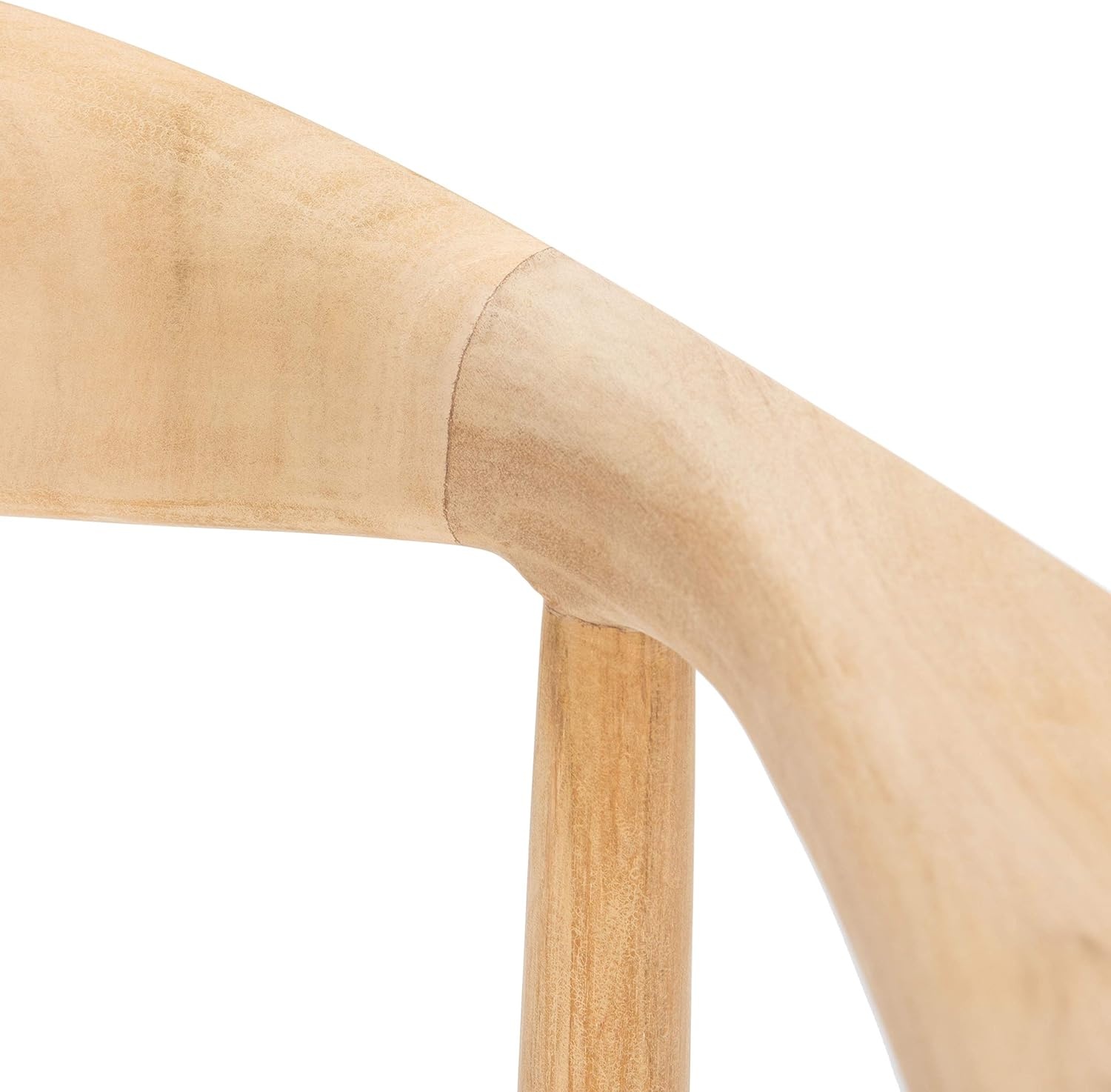 image:imageSAFAVIEH Home Collection Bandelier Natural Teak and White Leather Counter Stool
