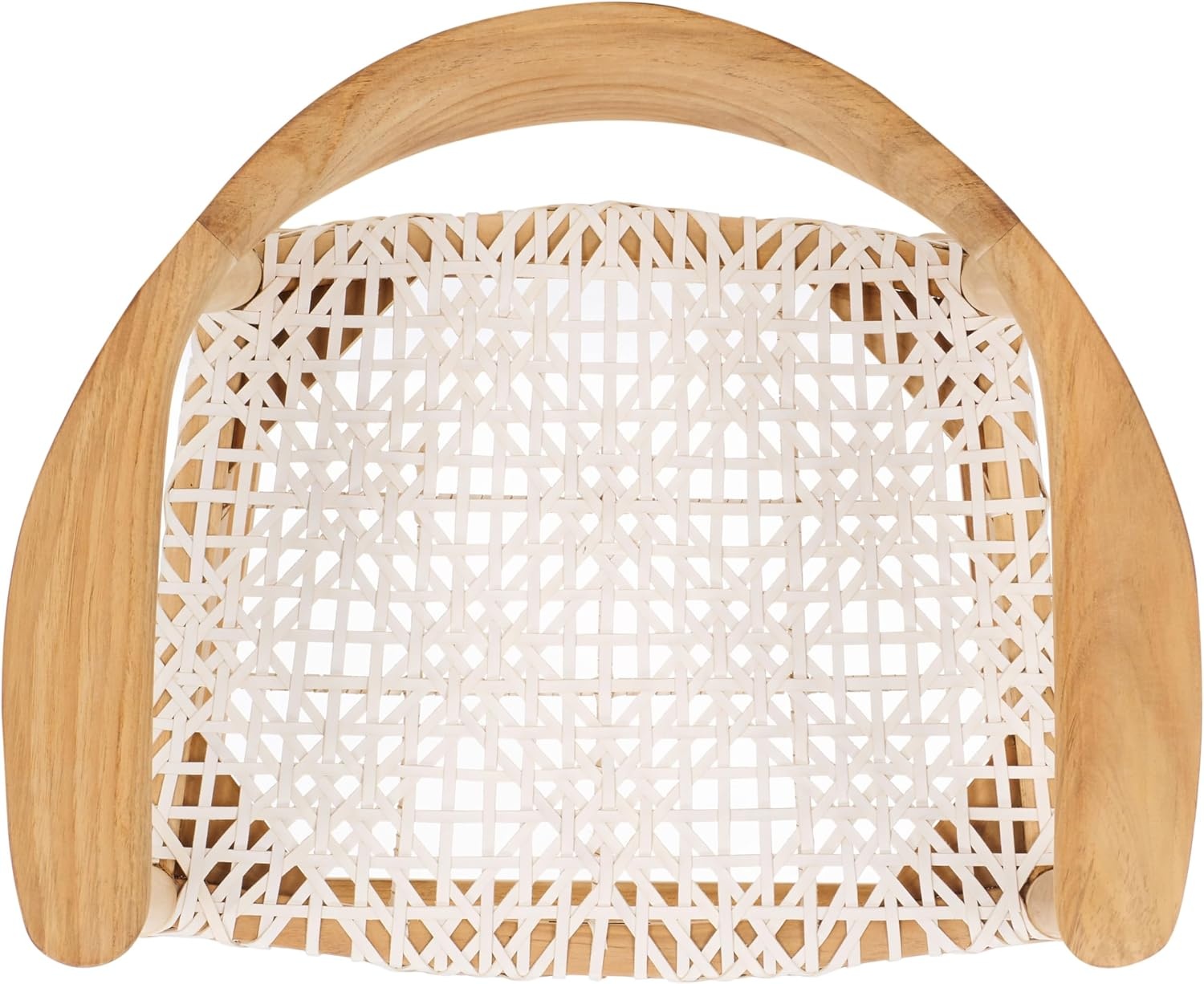 image:imageSAFAVIEH Home Collection Bandelier Natural Teak and White Leather Counter Stool