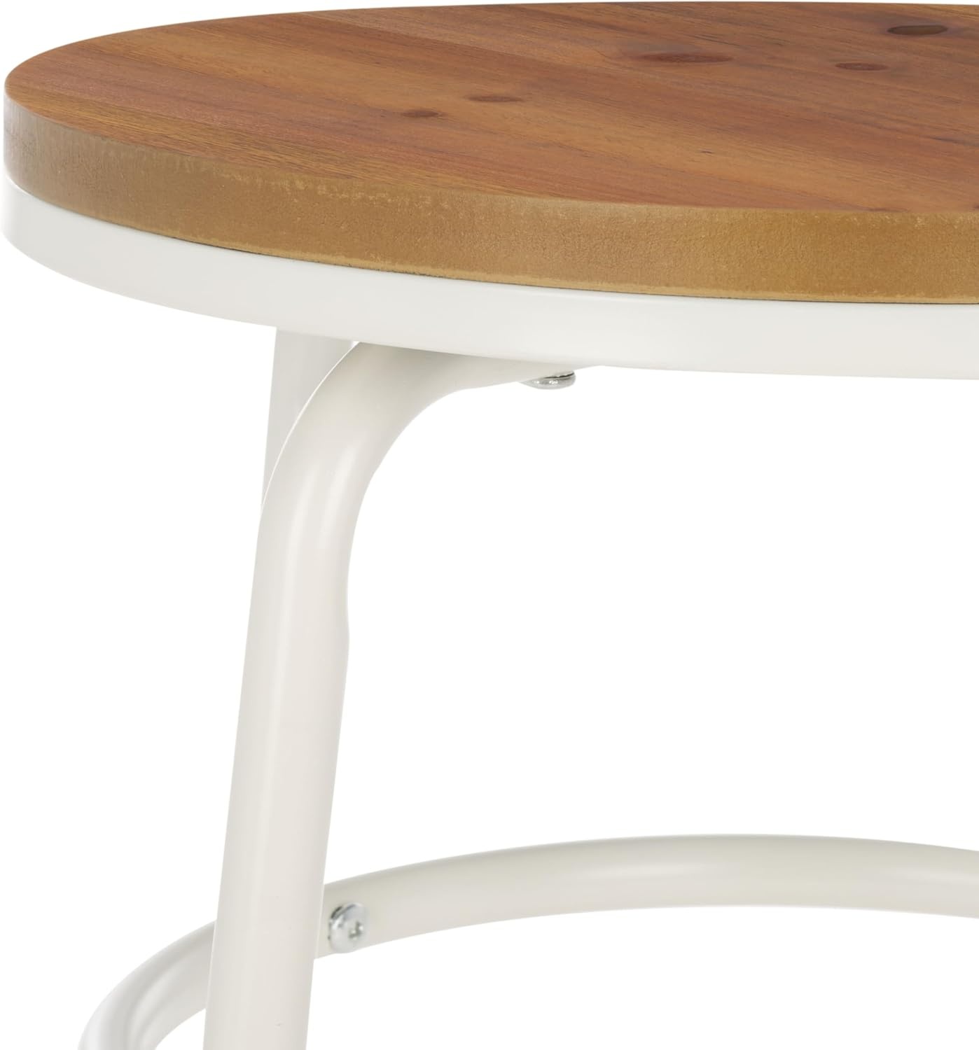 image:imageSAFAVIEH Home Collection Ford Natural BrownWhite 24inch Seat Height Counter Stool for Kitchen Island Breakfast Nook