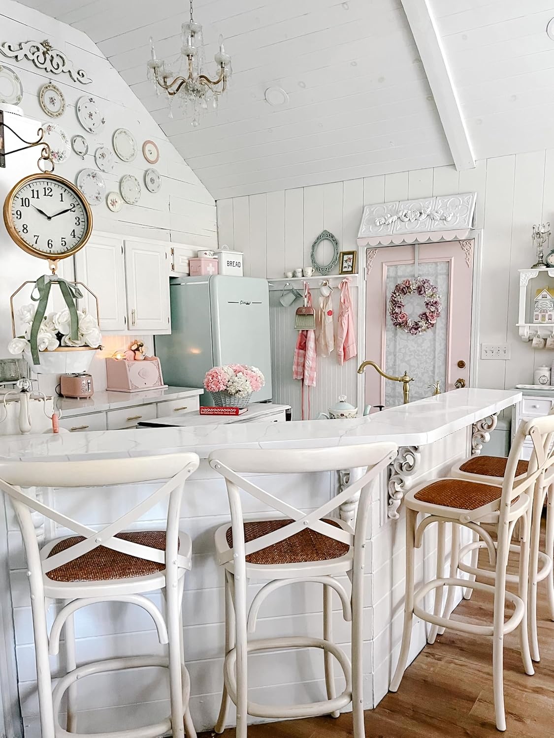 image:imageSAFAVIEH Home Collection Franklin Farmhouse Weathered Grey OakBrown Rattan XBack 30inch Kitchen Breakfast Nook Dining Pub Bar Stool Fully AssembledIvory