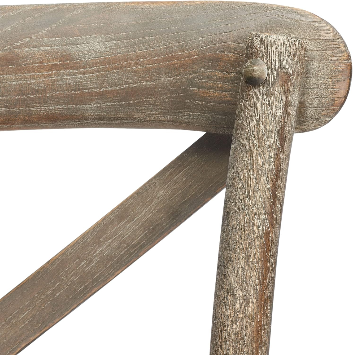 image:imageSAFAVIEH Home Collection Franklin Farmhouse Weathered Grey OakBrown Rattan XBack 30inch Kitchen Breakfast Nook Dining Pub Bar Stool Fully AssembledWeatheredGrey