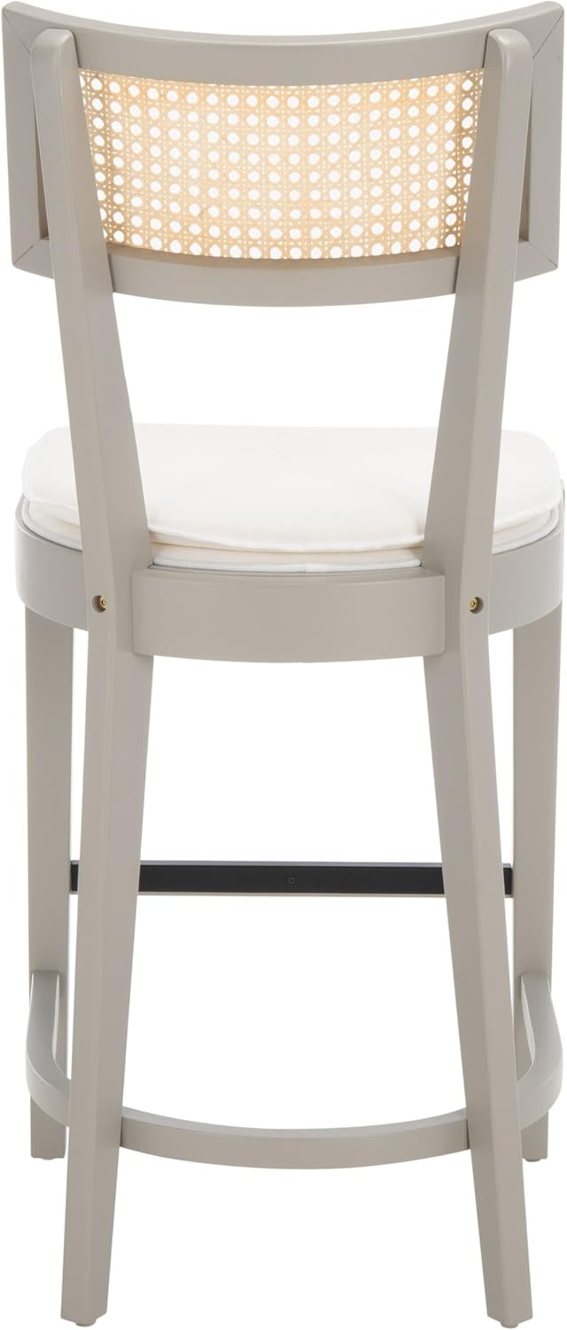 image:imageSAFAVIEH Home Collection Galway NavyNatural 27inch Seat Height Counter Stool for Kitchen Island Breakfast NookGreyNatural