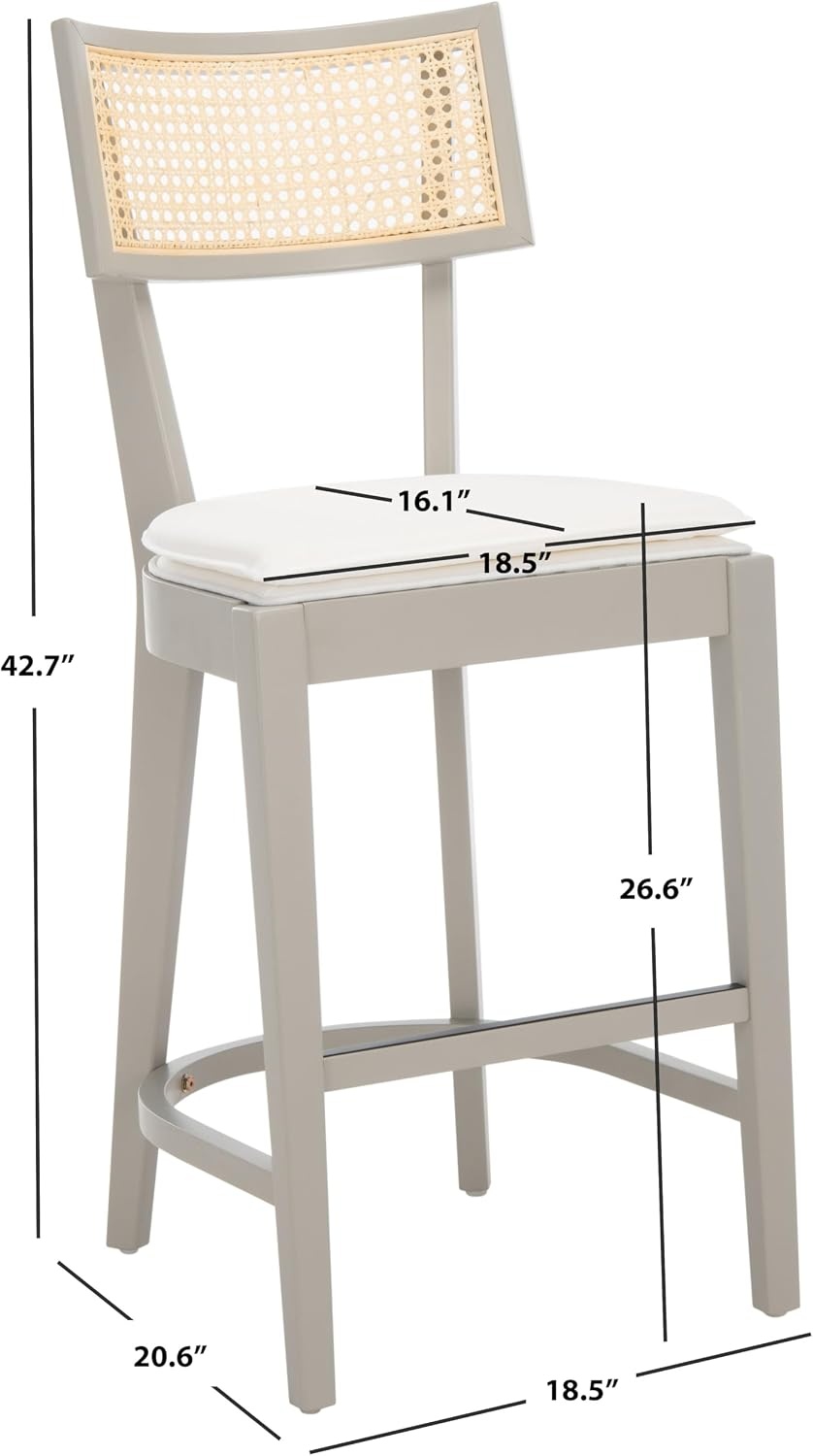 image:imageSAFAVIEH Home Collection Galway NavyNatural 27inch Seat Height Counter Stool for Kitchen Island Breakfast NookGreyNatural