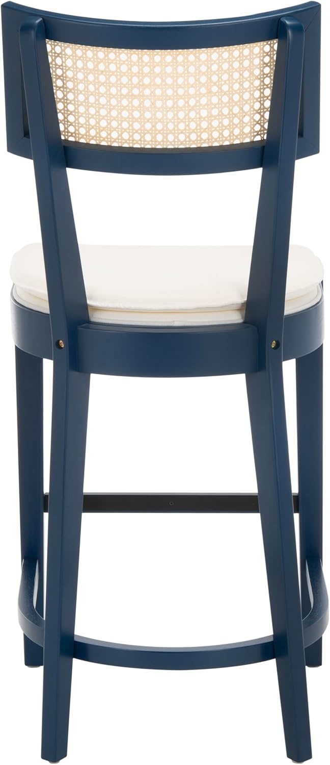 image:imageSAFAVIEH Home Collection Galway NavyNatural 27inch Seat Height Counter Stool for Kitchen Island Breakfast NookNavyNatural