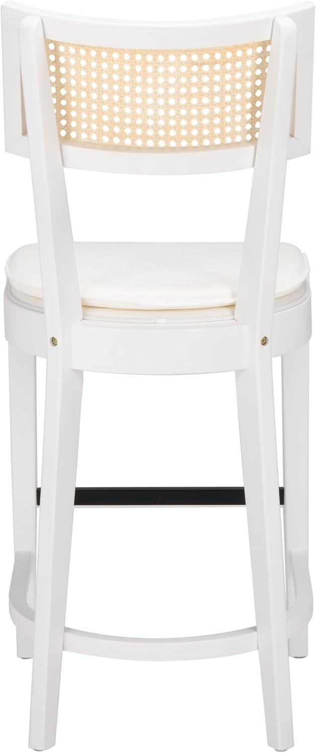 image:imageSAFAVIEH Home Collection Galway NavyNatural 27inch Seat Height Counter Stool for Kitchen Island Breakfast NookWhiteNatural