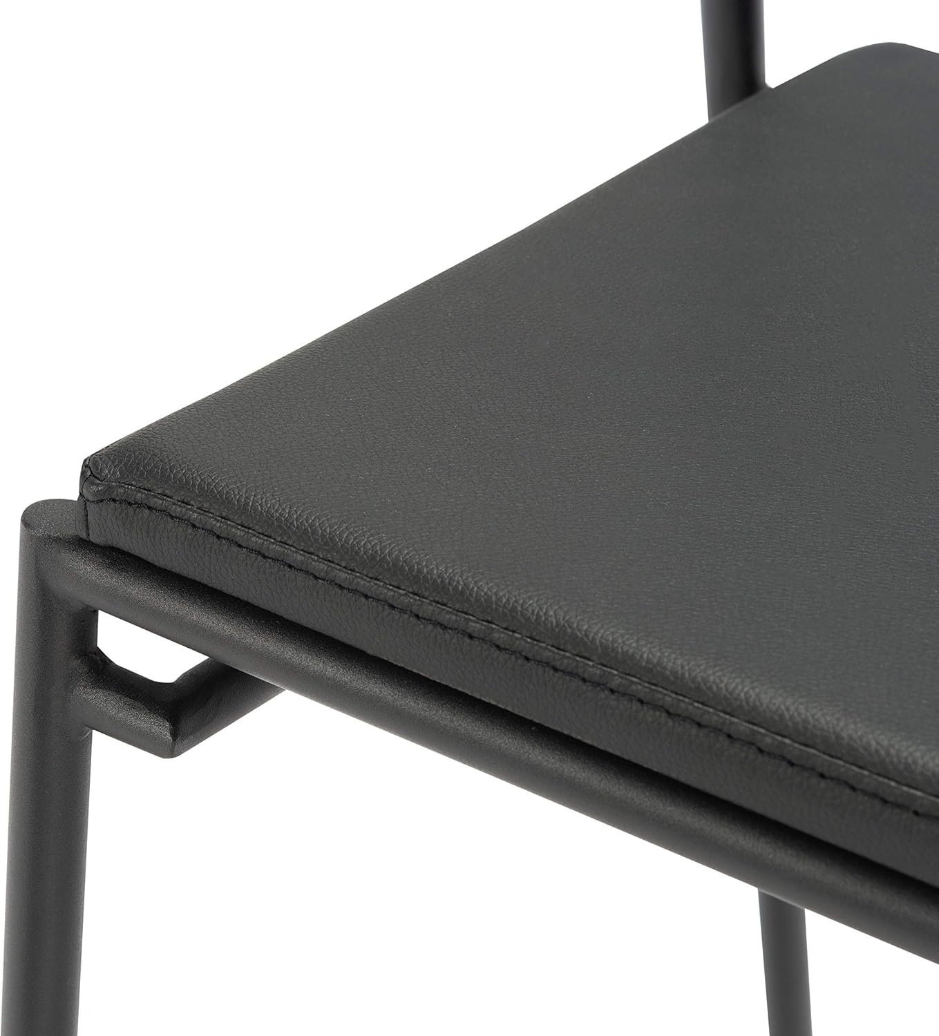 image:imageSAFAVIEH Home Collection Knightley White Faux LeatherBlack 26inch Counter Stool Set of 2Black