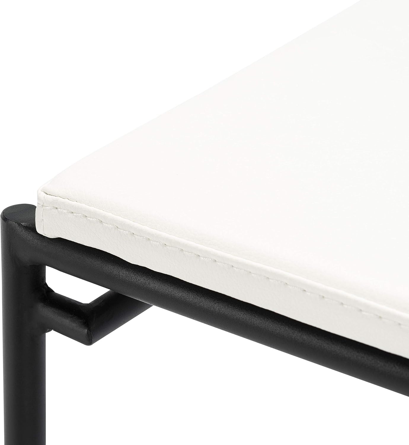 image:imageSAFAVIEH Home Collection Knightley White Faux LeatherBlack 26inch Counter Stool Set of 2White Black