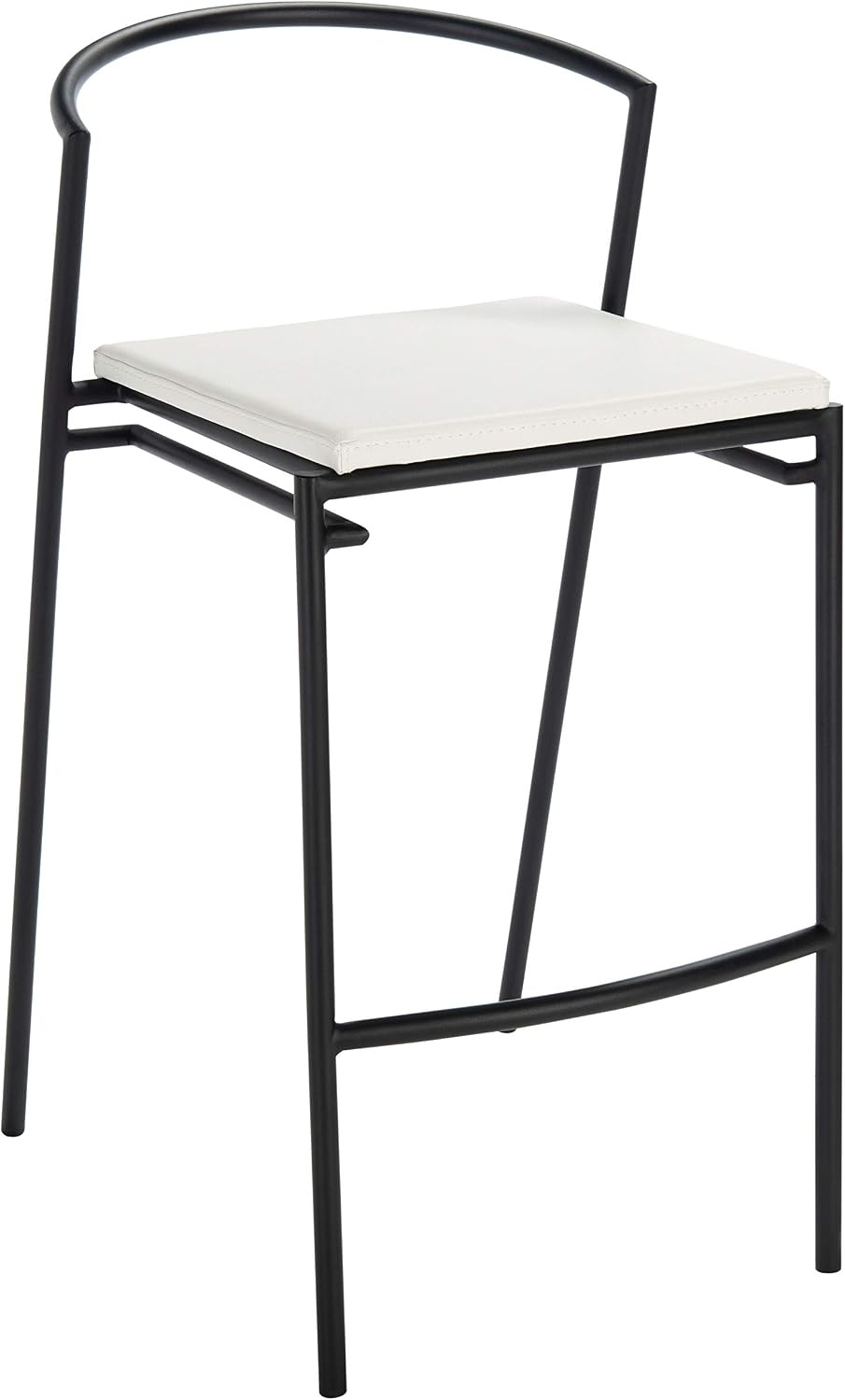 image:imageSAFAVIEH Home Collection Knightley White Faux LeatherBlack 26inch Counter Stool Set of 2White Black