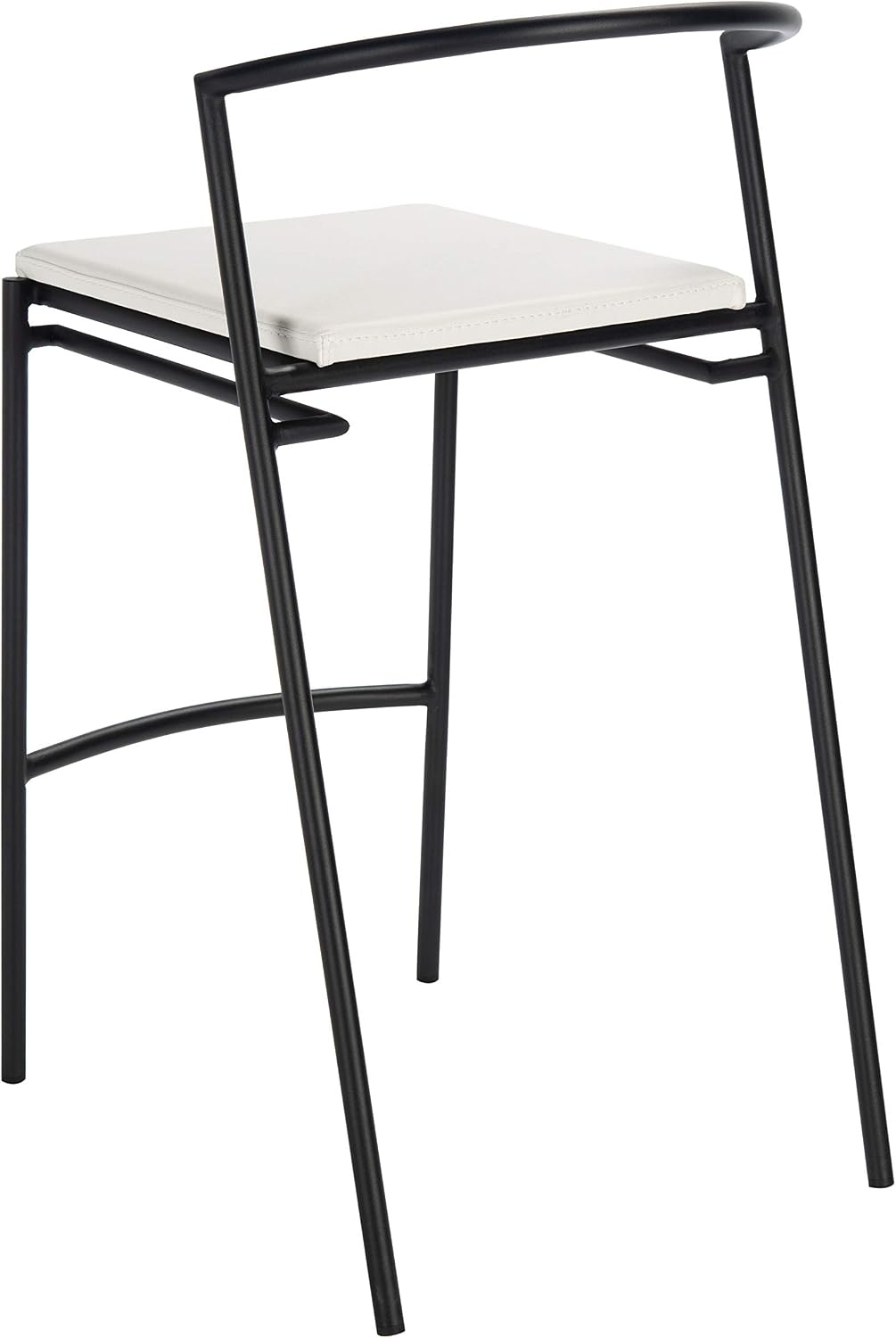 image:imageSAFAVIEH Home Collection Knightley White Faux LeatherBlack 26inch Counter Stool Set of 2White Black