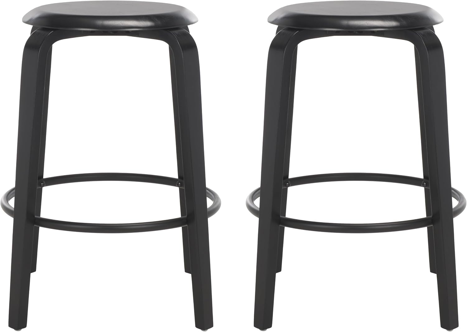 image:imageSAFAVIEH Home Collection Luella Black 26inch Seat Height Backless Counter Stool Set of 2BlackBlack