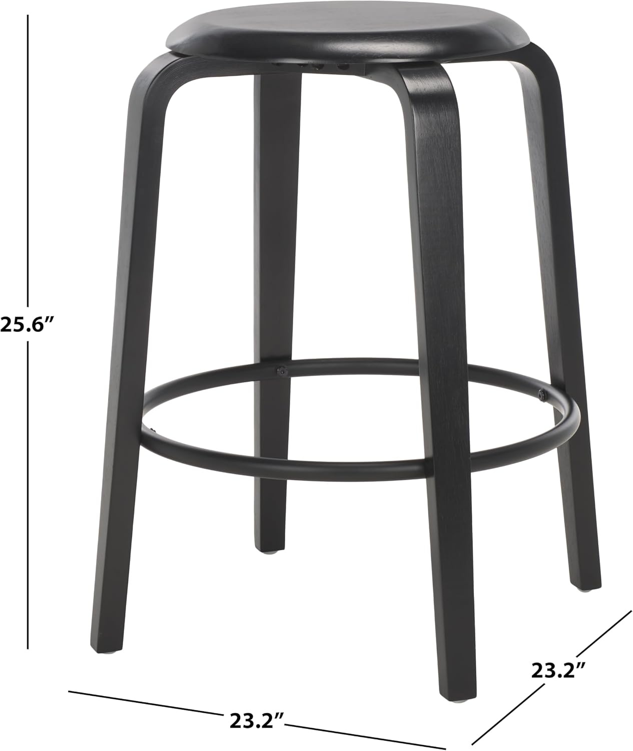 image:imageSAFAVIEH Home Collection Luella Black 26inch Seat Height Backless Counter Stool Set of 2BlackBlack