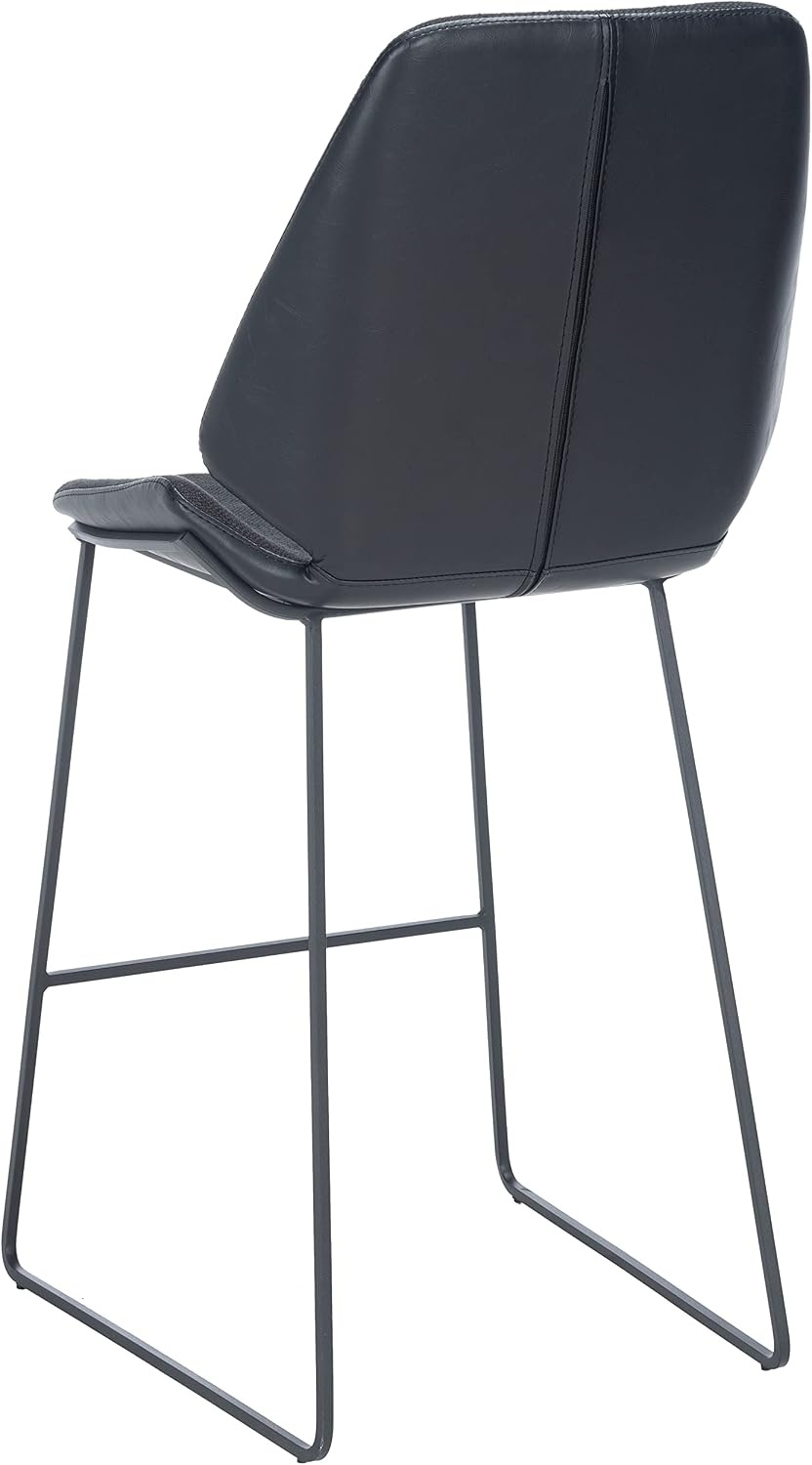image:imageSAFAVIEH Home Collection Masami Grey Faux LeatherGold 26inch Counter StoolBlack Black