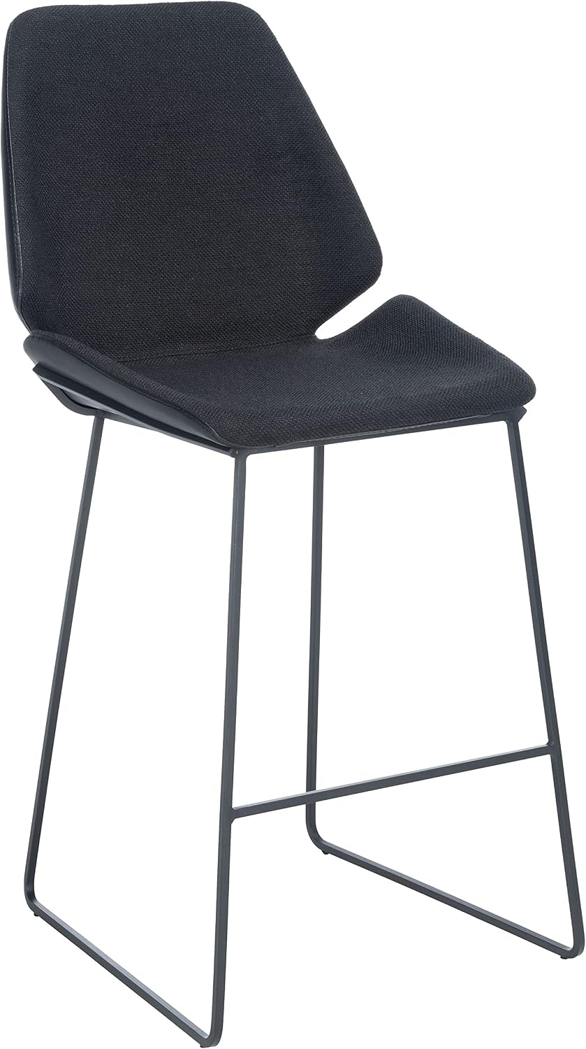 image:imageSAFAVIEH Home Collection Masami Grey Faux LeatherGold 26inch Counter StoolBlack Black