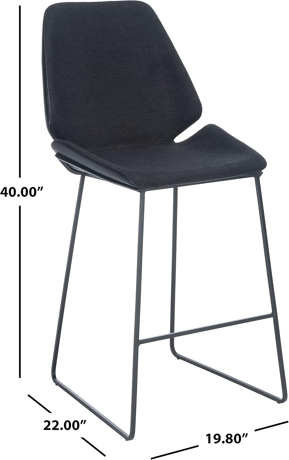 image:imageSAFAVIEH Home Collection Masami Grey Faux LeatherGold 26inch Counter StoolBlack Black