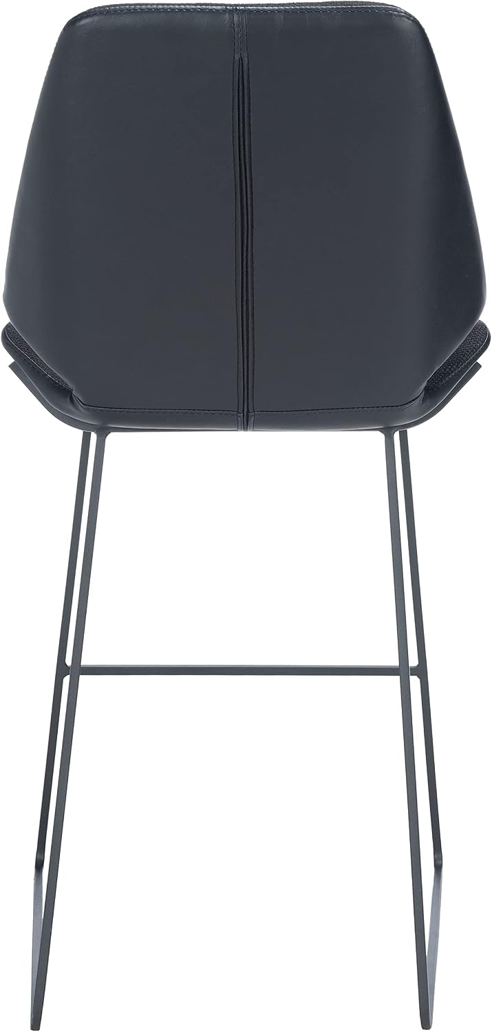 image:imageSAFAVIEH Home Collection Masami Grey Faux LeatherGold 26inch Counter StoolBlack Black