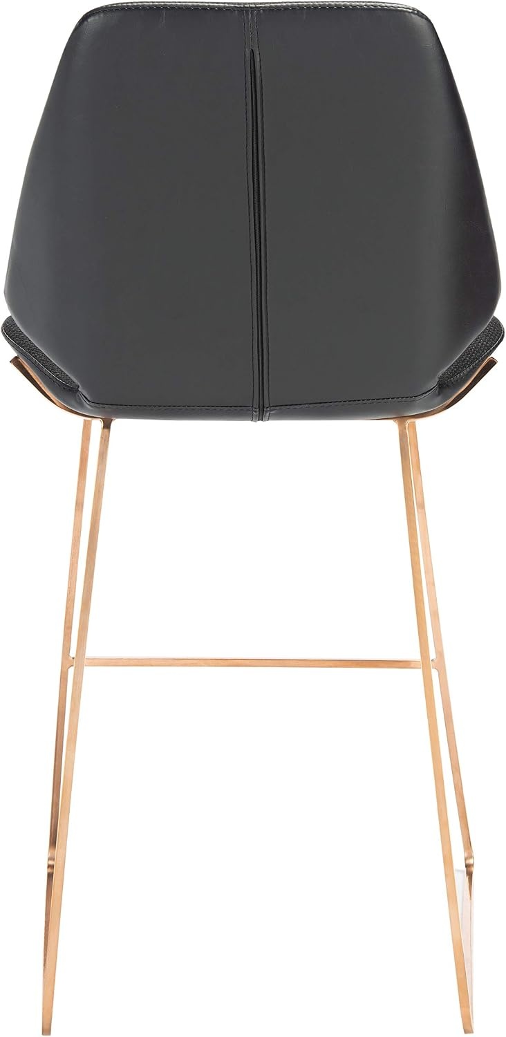 image:imageSAFAVIEH Home Collection Masami Grey Faux LeatherGold 26inch Counter StoolBlack Gold