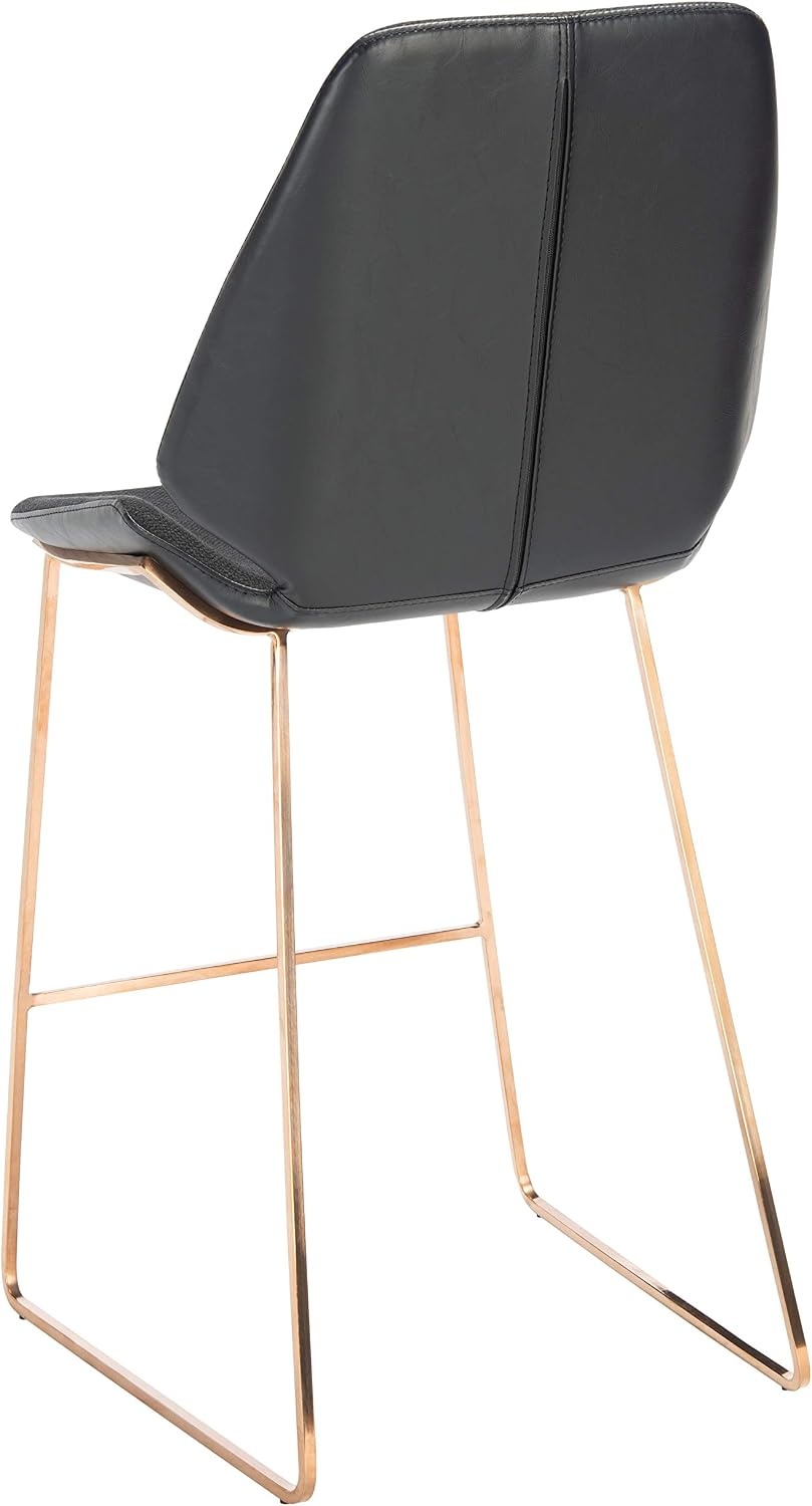 image:imageSAFAVIEH Home Collection Masami Grey Faux LeatherGold 26inch Counter StoolBlack Gold