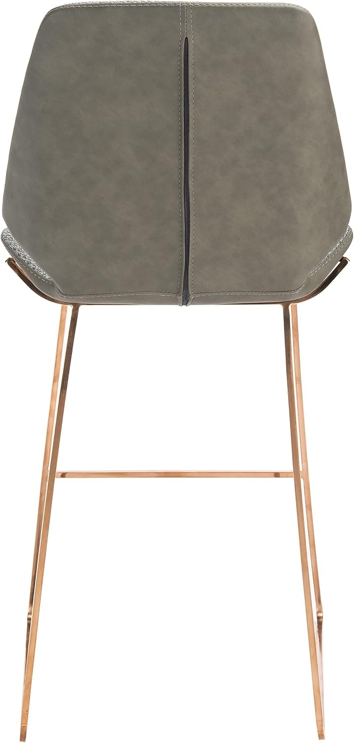 image:imageSAFAVIEH Home Collection Masami Grey Faux LeatherGold 26inch Counter StoolGrey Gold
