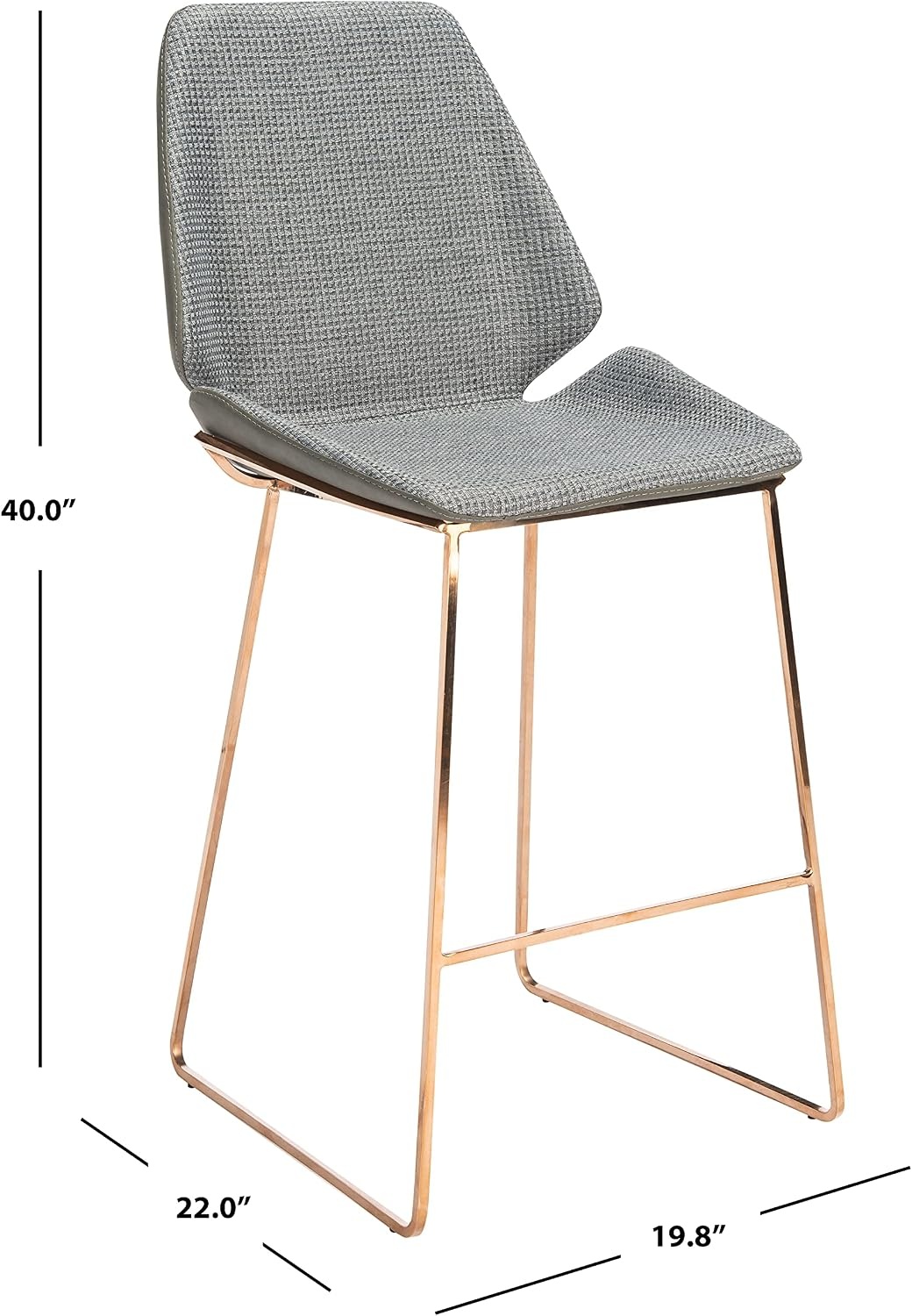 image:imageSAFAVIEH Home Collection Masami Grey Faux LeatherGold 26inch Counter StoolGrey Gold