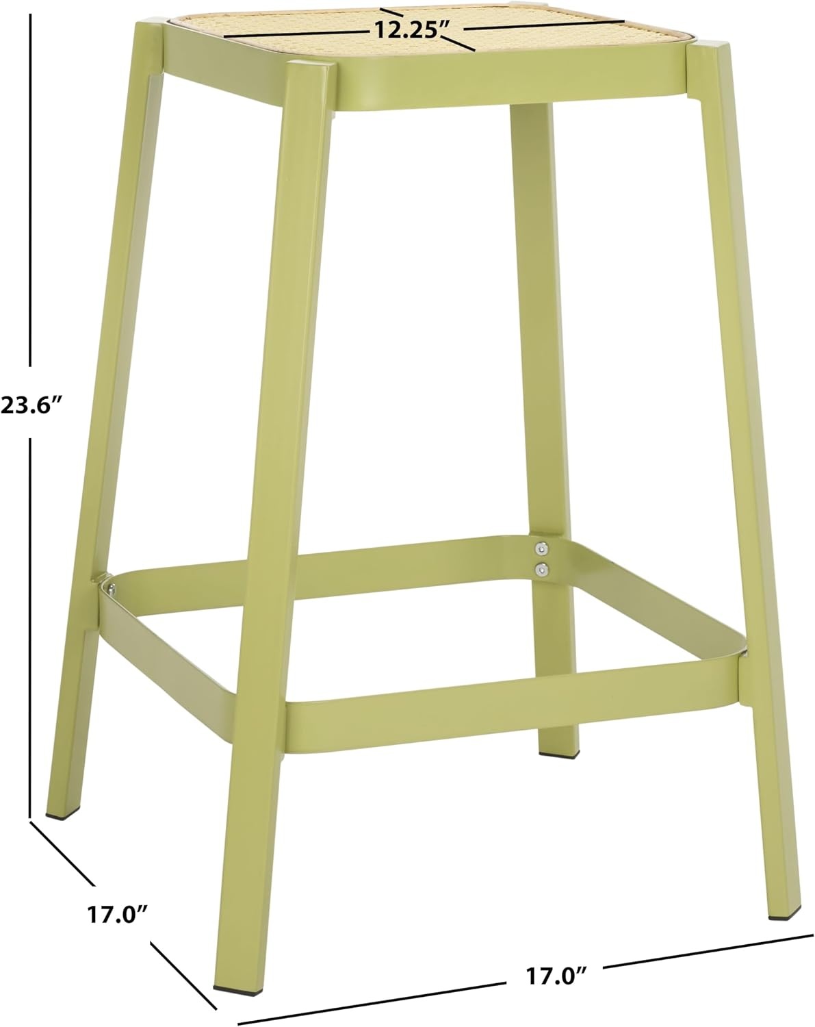 image:imageSAFAVIEH Home Collection Palmyra GreenNatural 24inch Seat Height Counter Stool for Kitchen Island Breakfast Nook
