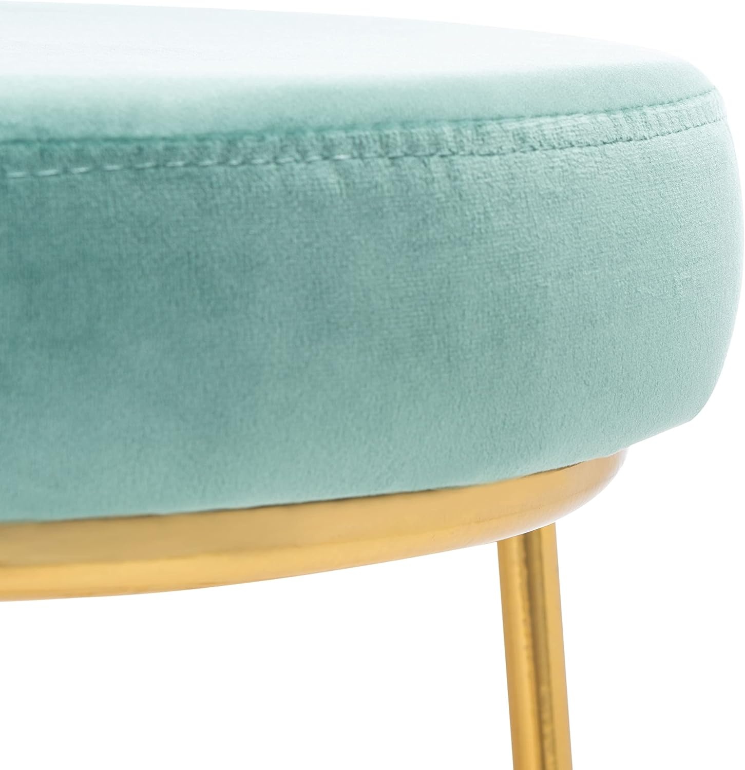 image:imageSAFAVIEH Home Collection Sabina Malachite Green VelvetGold 29inch Round Kitchen Breakfast Nook Dining Pub Bar StoolSeafoam Gold