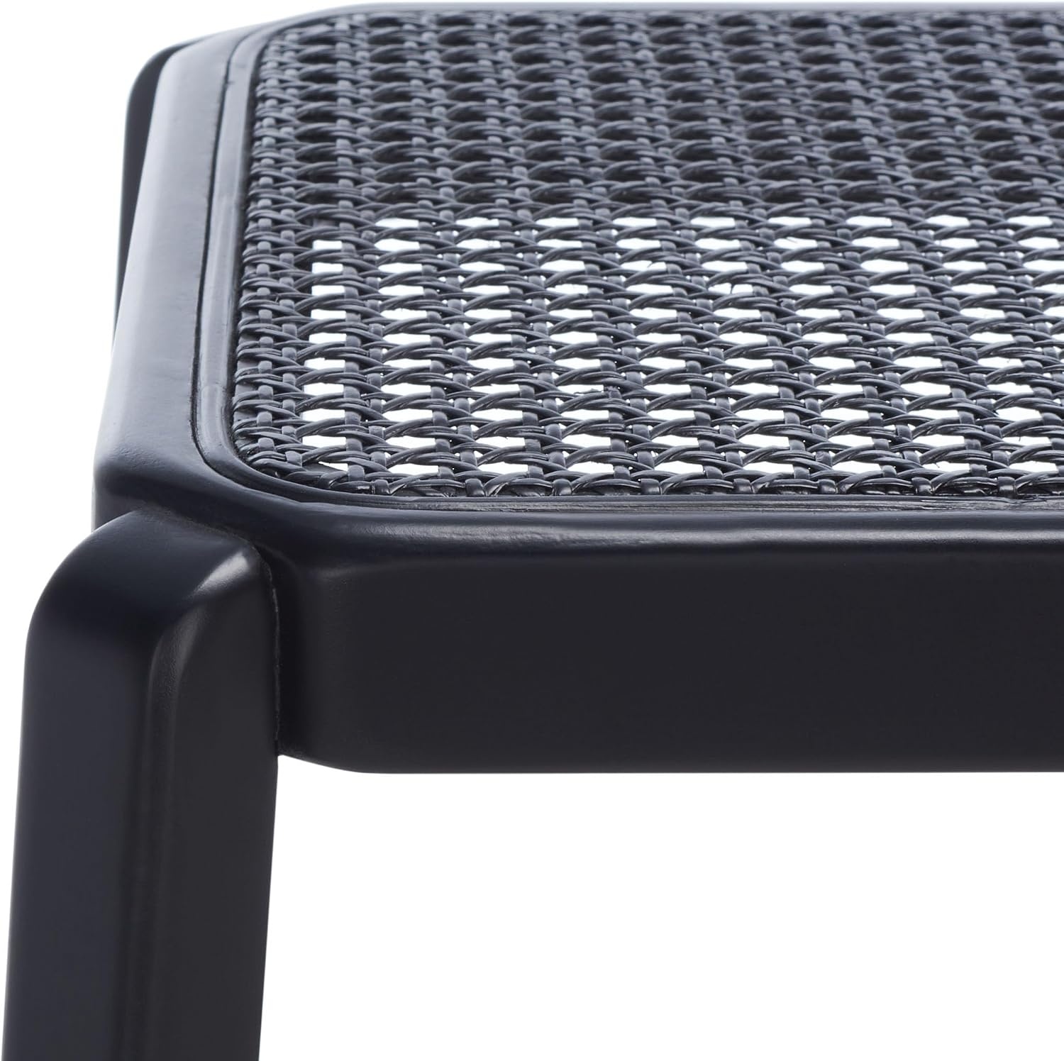 image:imageSAFAVIEH Home Collection Silus Black Backless Cane Solid Wood 25inch Counter Stool Fully AssembledBlack