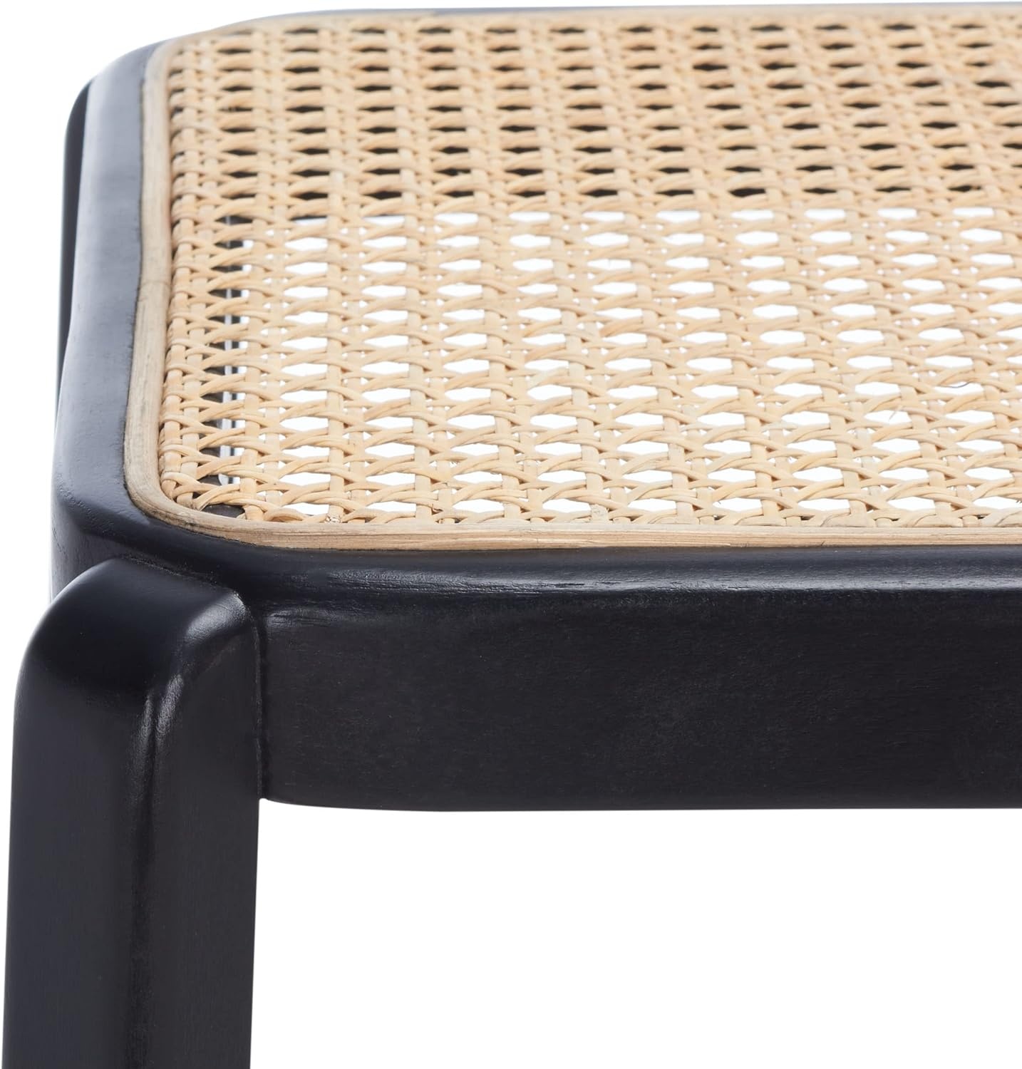 image:imageSAFAVIEH Home Collection Silus Black Backless Cane Solid Wood 25inch Counter Stool Fully AssembledBlackNatural