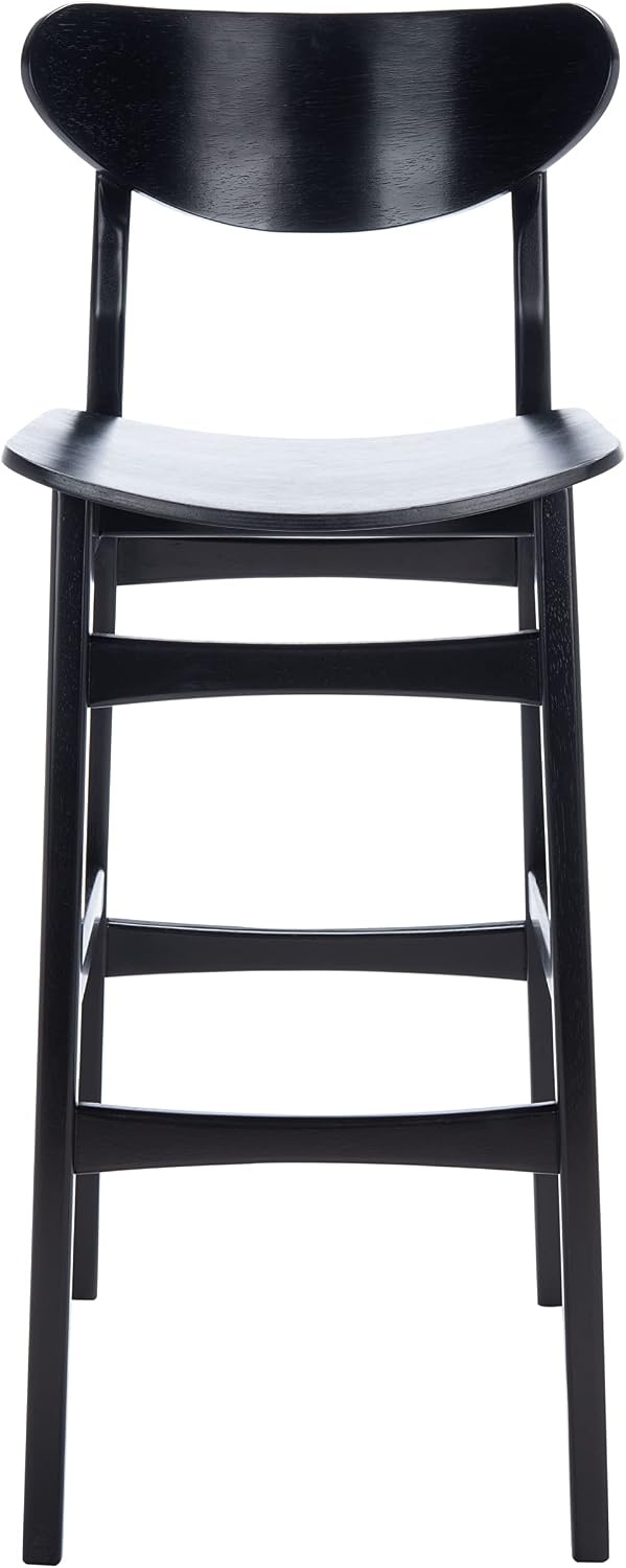 image:imageSAFAVIEH Home Collection Thaxton MidCentury Farmhouse Natural 30inch Bar Stool Set of 2Black
