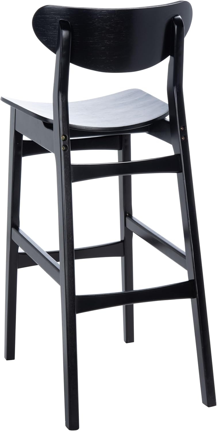 image:imageSAFAVIEH Home Collection Thaxton MidCentury Farmhouse Natural 30inch Bar Stool Set of 2Black