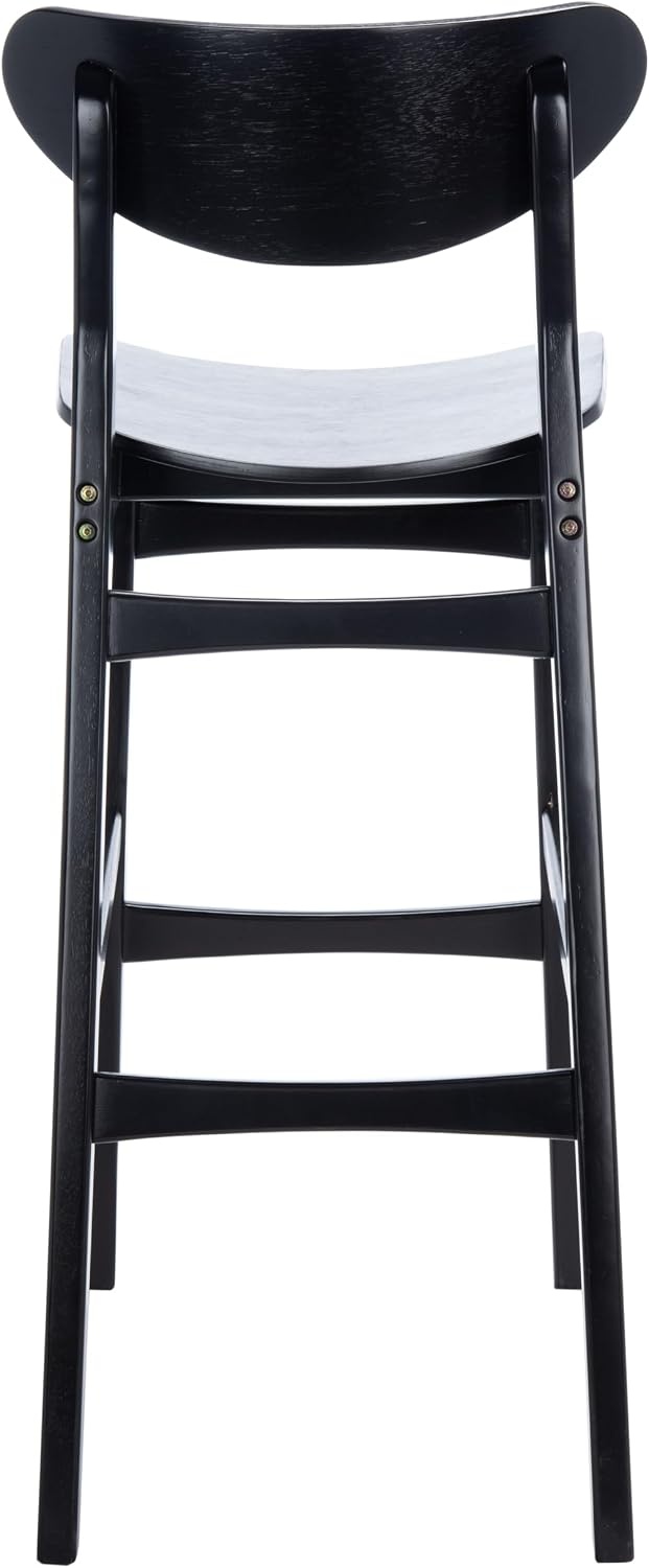 image:imageSAFAVIEH Home Collection Thaxton MidCentury Farmhouse Natural 30inch Bar Stool Set of 2Black