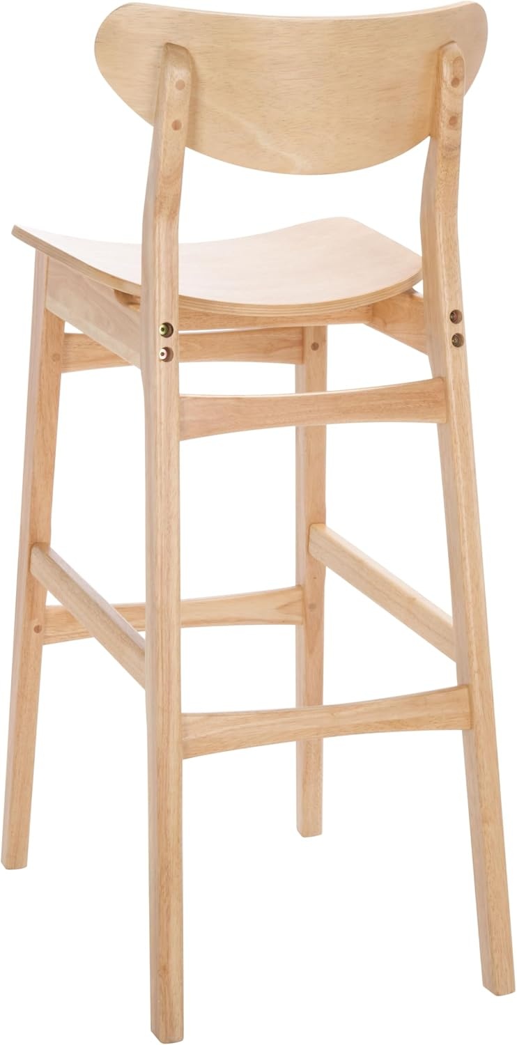 image:imageSAFAVIEH Home Collection Thaxton MidCentury Farmhouse Natural 30inch Bar Stool Set of 2Natural