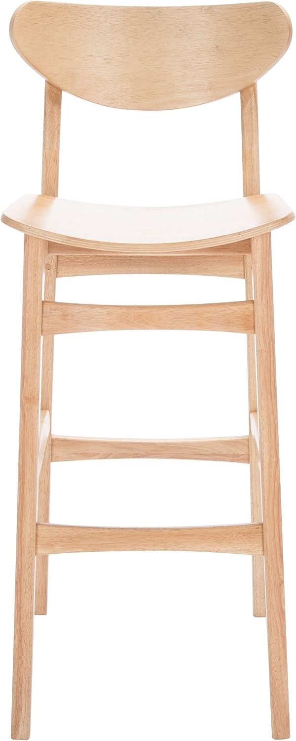 image:imageSAFAVIEH Home Collection Thaxton MidCentury Farmhouse Natural 30inch Bar Stool Set of 2Natural