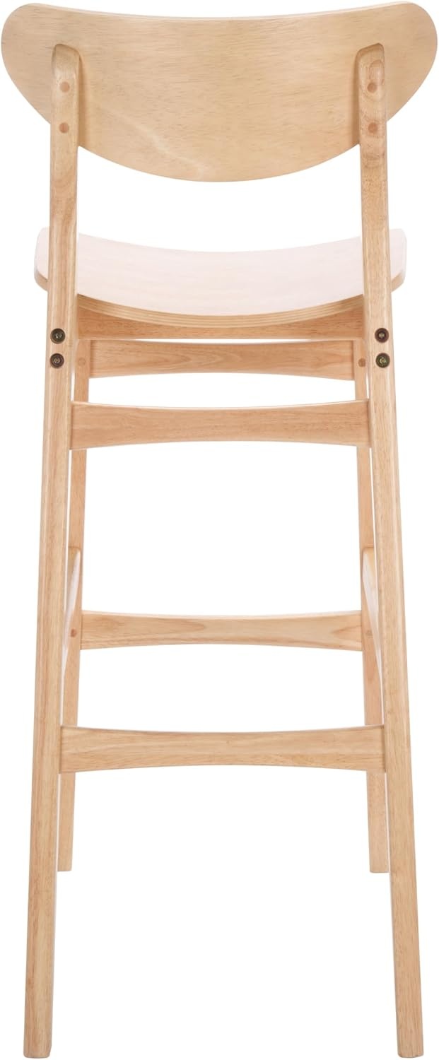 image:imageSAFAVIEH Home Collection Thaxton MidCentury Farmhouse Natural 30inch Bar Stool Set of 2Natural